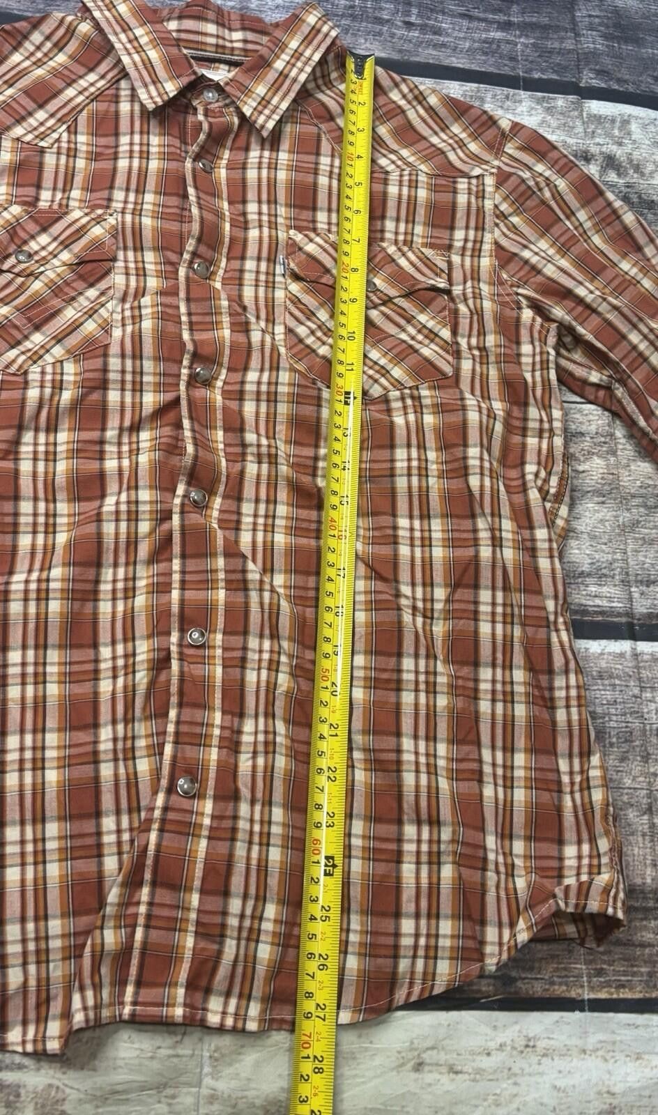 Levi's Levis Shirt Mens Medium Pearl Snap Button Check Plaid Size US M / EU 48-50 / 2 - 8 Thumbnail