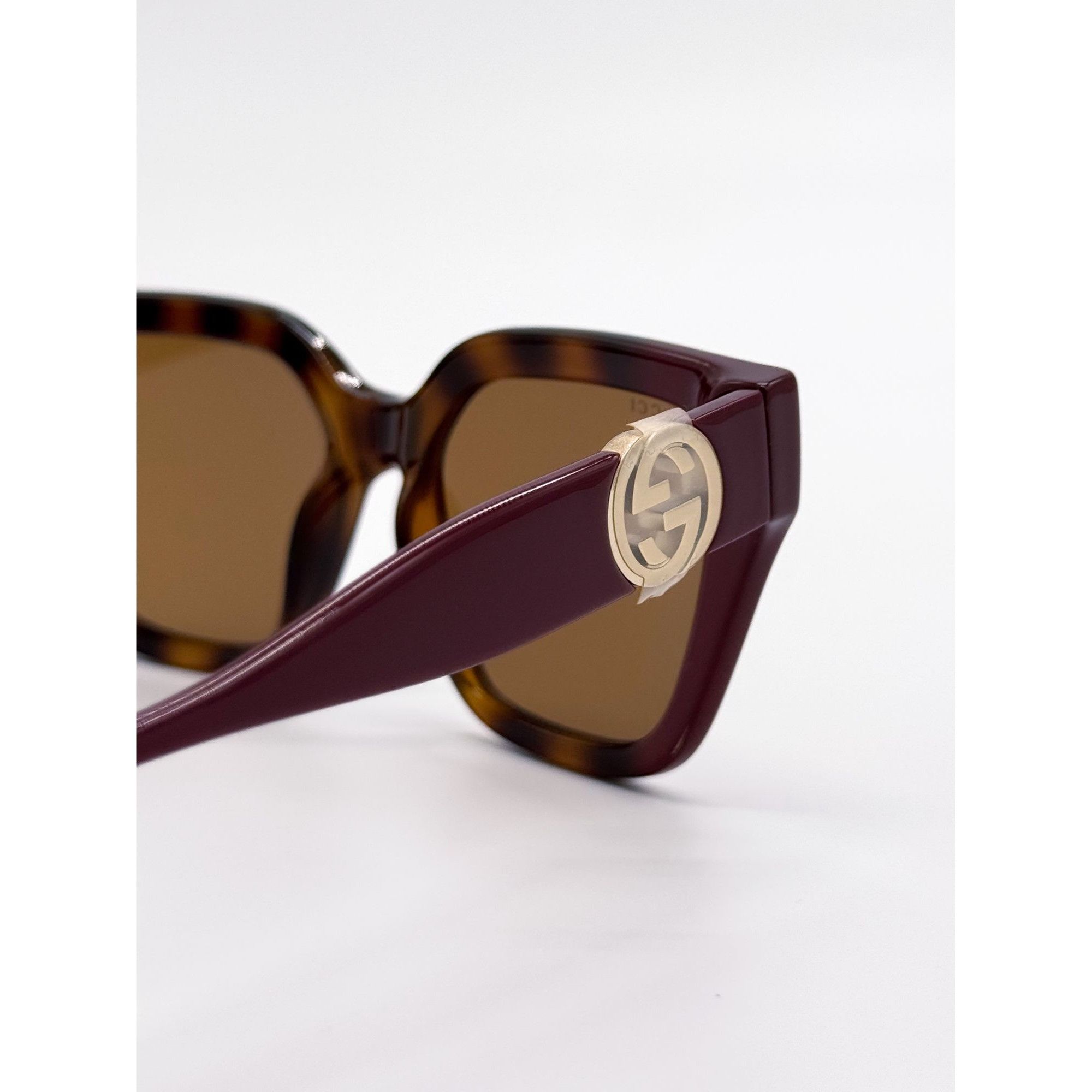 Gucci NEW GUCCI SUNGLASSES GG1023S 003 HAVANA/BURGUNDY WOMEN Size ONE SIZE - 7 Thumbnail