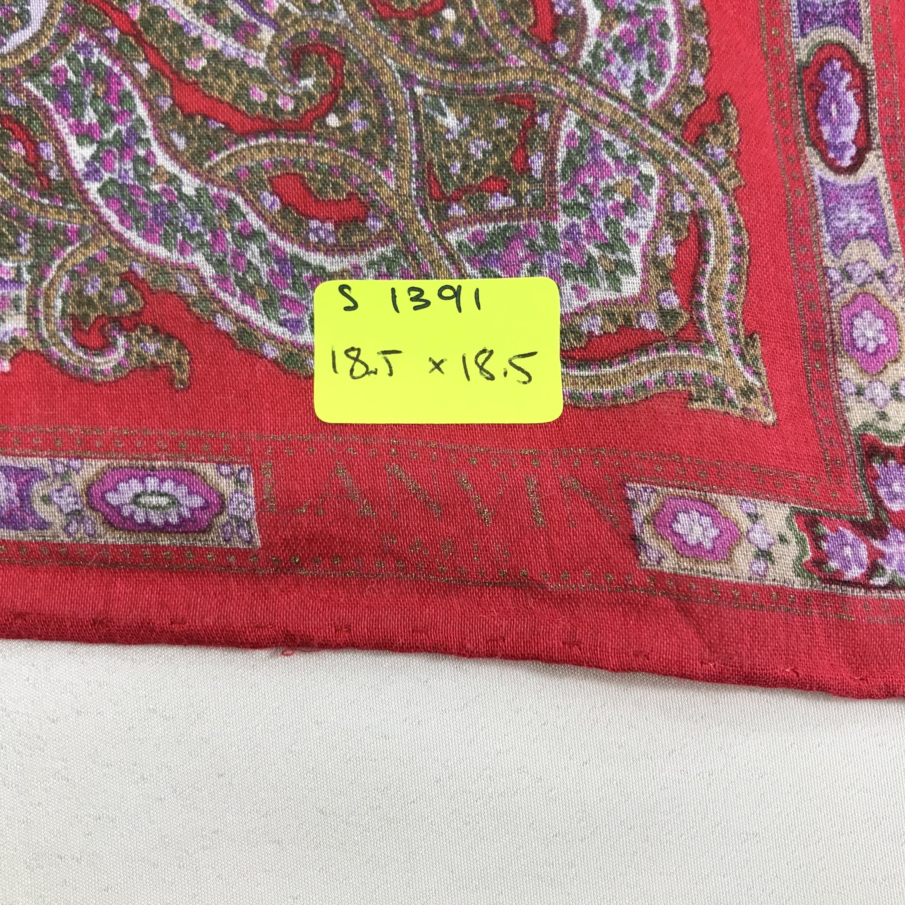 Lanvin × Vintage Lanvin Bandana / Handkerchief / Neckerchief - S1391 Size ONE SIZE - 5 Thumbnail
