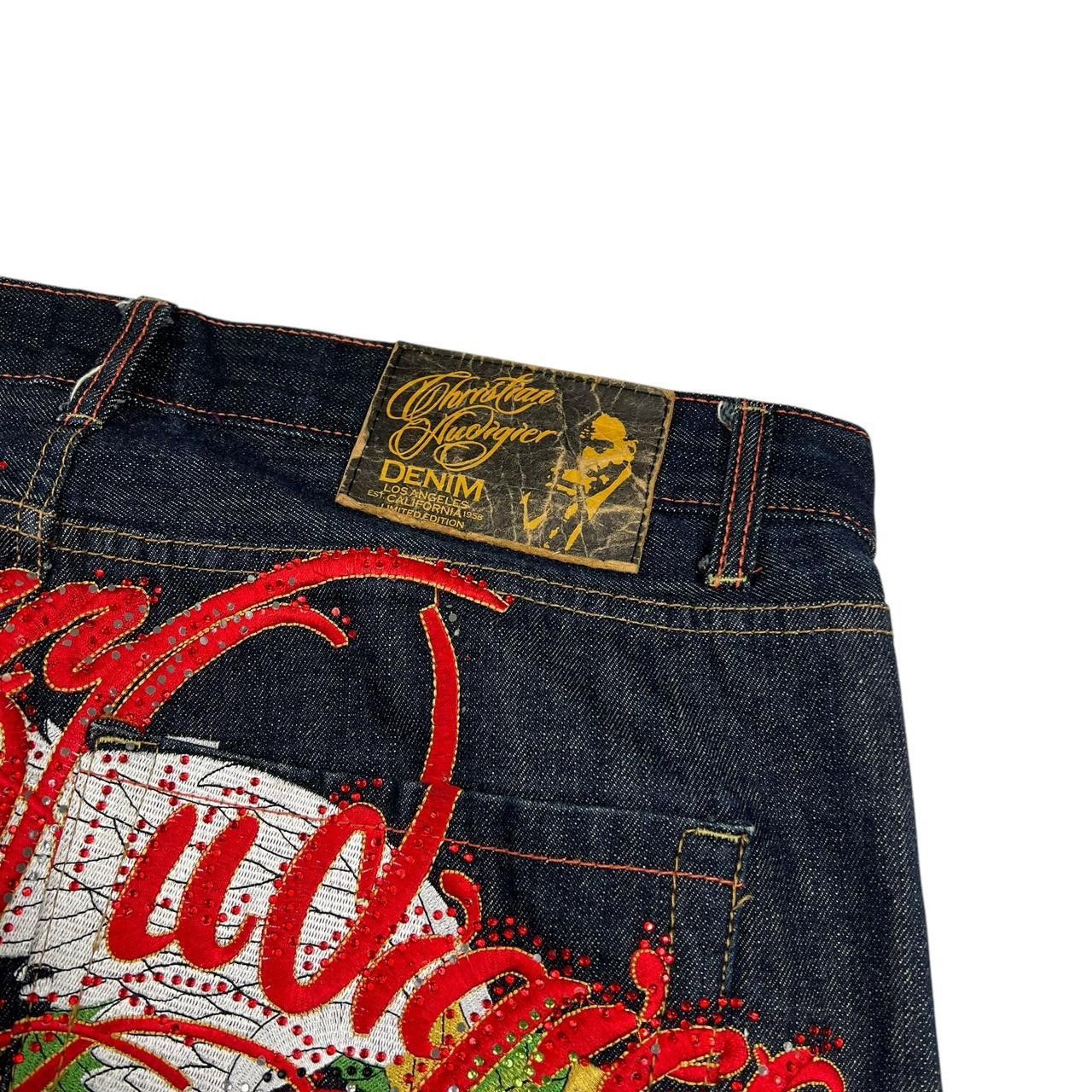 Christian Audigier Christian Audigier Embroidered Jeans Skull & Rose - Waist 38 Size US 38 / EU 54 - 4 Thumbnail