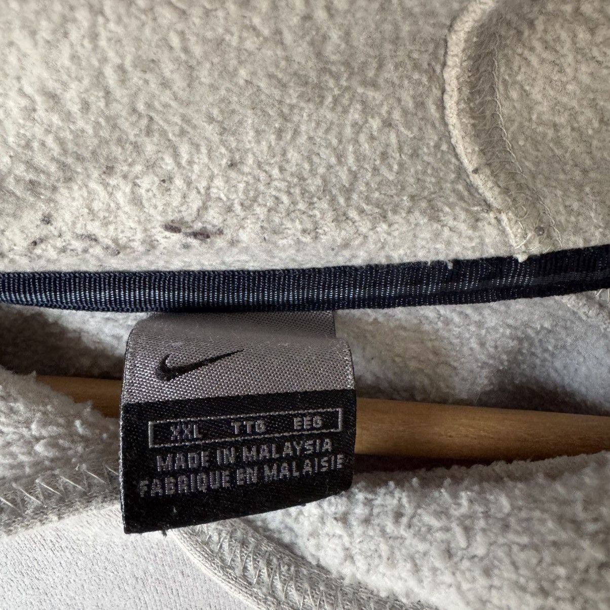 Nike × Vintage Early 2000s Nike Oversized Cream Spellout Hoodie Vintage Y2K Size US XXL / EU 58 / 5 - 4 Thumbnail