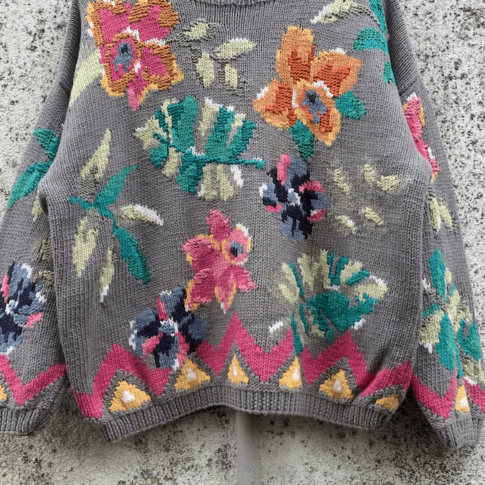 Aran Isles Knitwear 💥 STEALS💥JAPANESE Knit Flora Cropped RARE Sweater Pullover Size M / US 6-8 / IT 42-44 - 3 Thumbnail