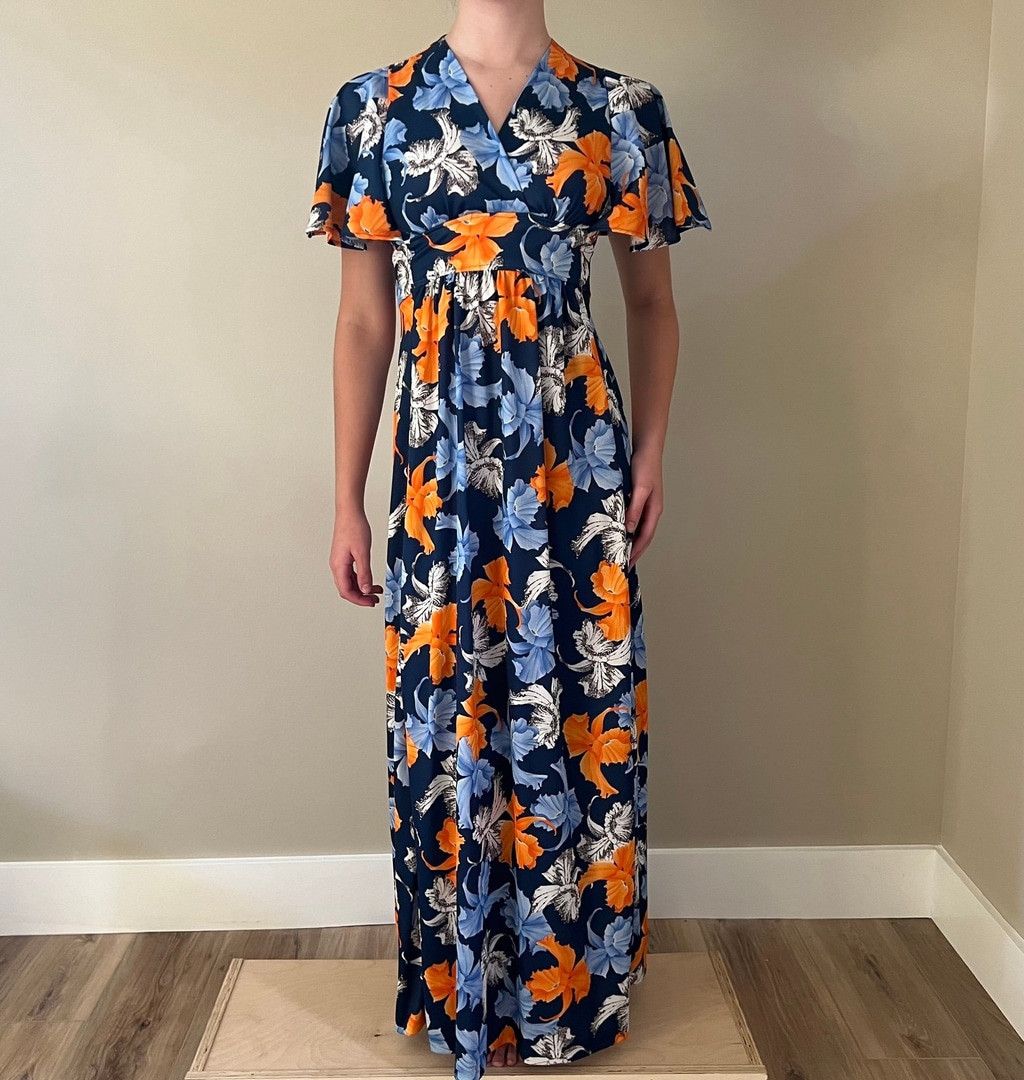 Vintage BNWT 1970s Deadstock Vintage Maxi Tiki Hibiscus Dress mint Size S / US 4 / IT 40 - 1 Thumbnail