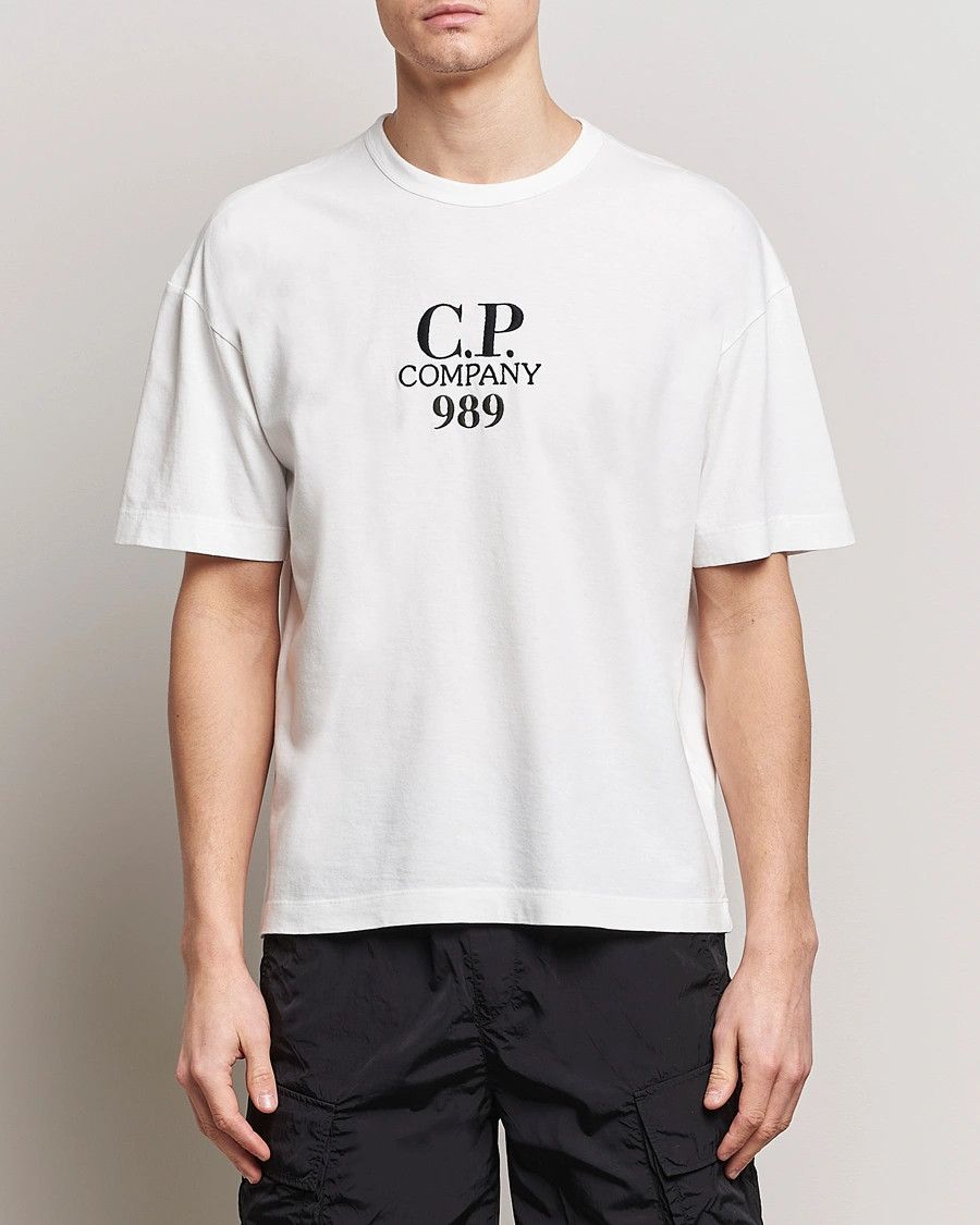 C.P. Company o1y1224 Logo Crewneck T-Shirt in Off white Size US XL / EU 56 / 4 - 3 Thumbnail