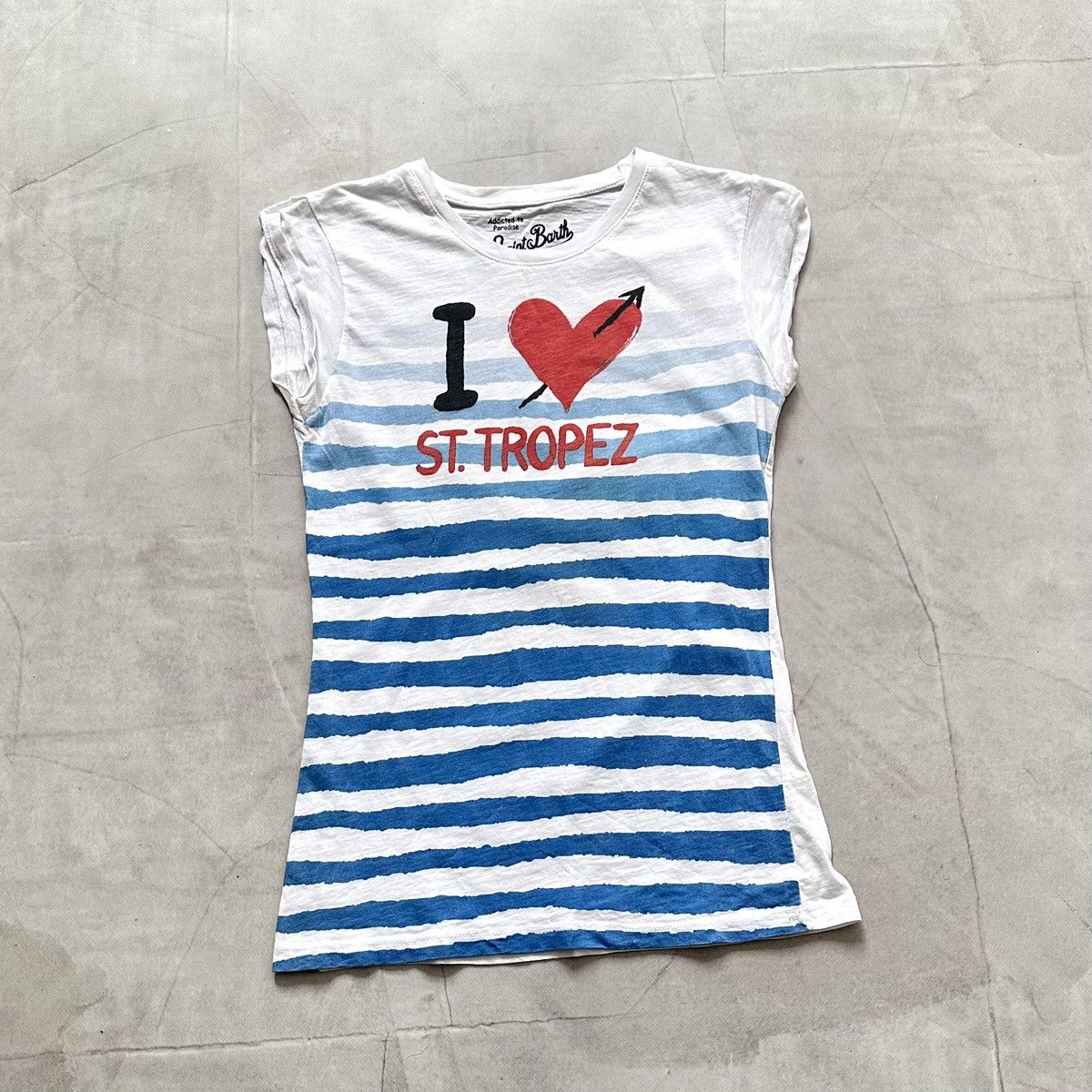 MC2 Saint Barth MC2 Saint Barth I Love St Tropez Striped T Shirt Vilebrequin Size M / US 6-8 / IT 42-44 - 1 Thumbnail