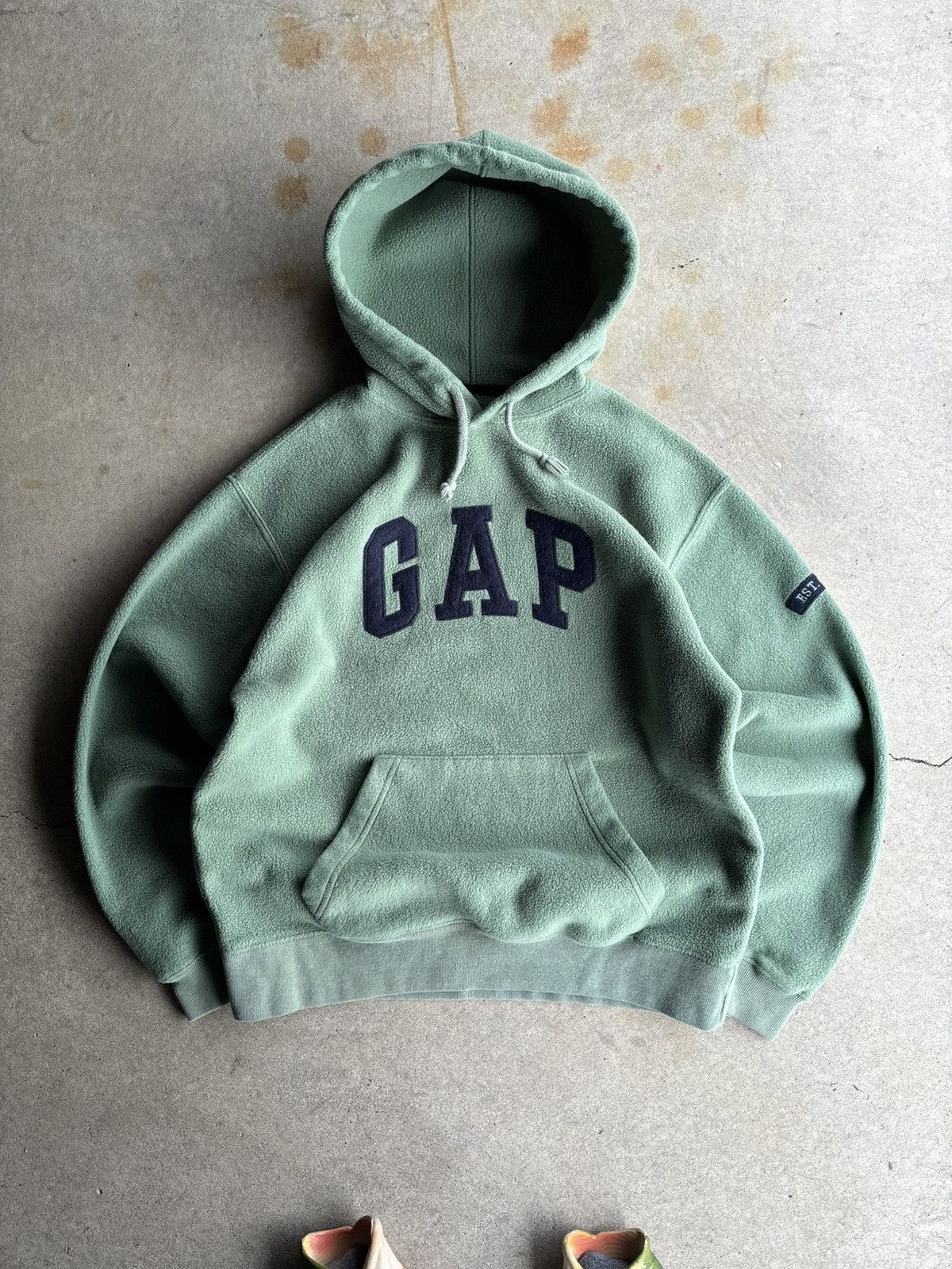 Gap × Vintage Crazy 90s Gap Boxy Fleece Forrest Green Simple Logo Hoodie Size US M / EU 48-50 / 2 - 1 Thumbnail