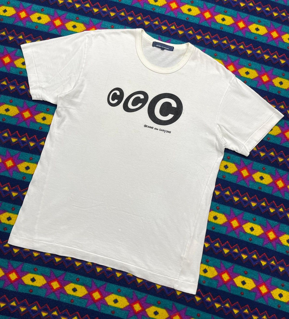 Comme des Garcons × Designer × Japanese Brand AD2012 Comme Des Garcons Logo Short Sleeve Tee Size US L / EU 52-54 / 3 - 2 Thumbnail