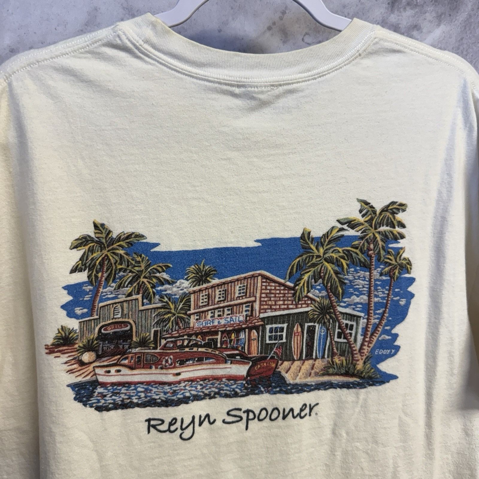 Reyn Spooner Vintage Reyn Spooner T Shirt Mens XL White Short Sleeve Beac Size US XL / EU 56 / 4 - 3 Thumbnail
