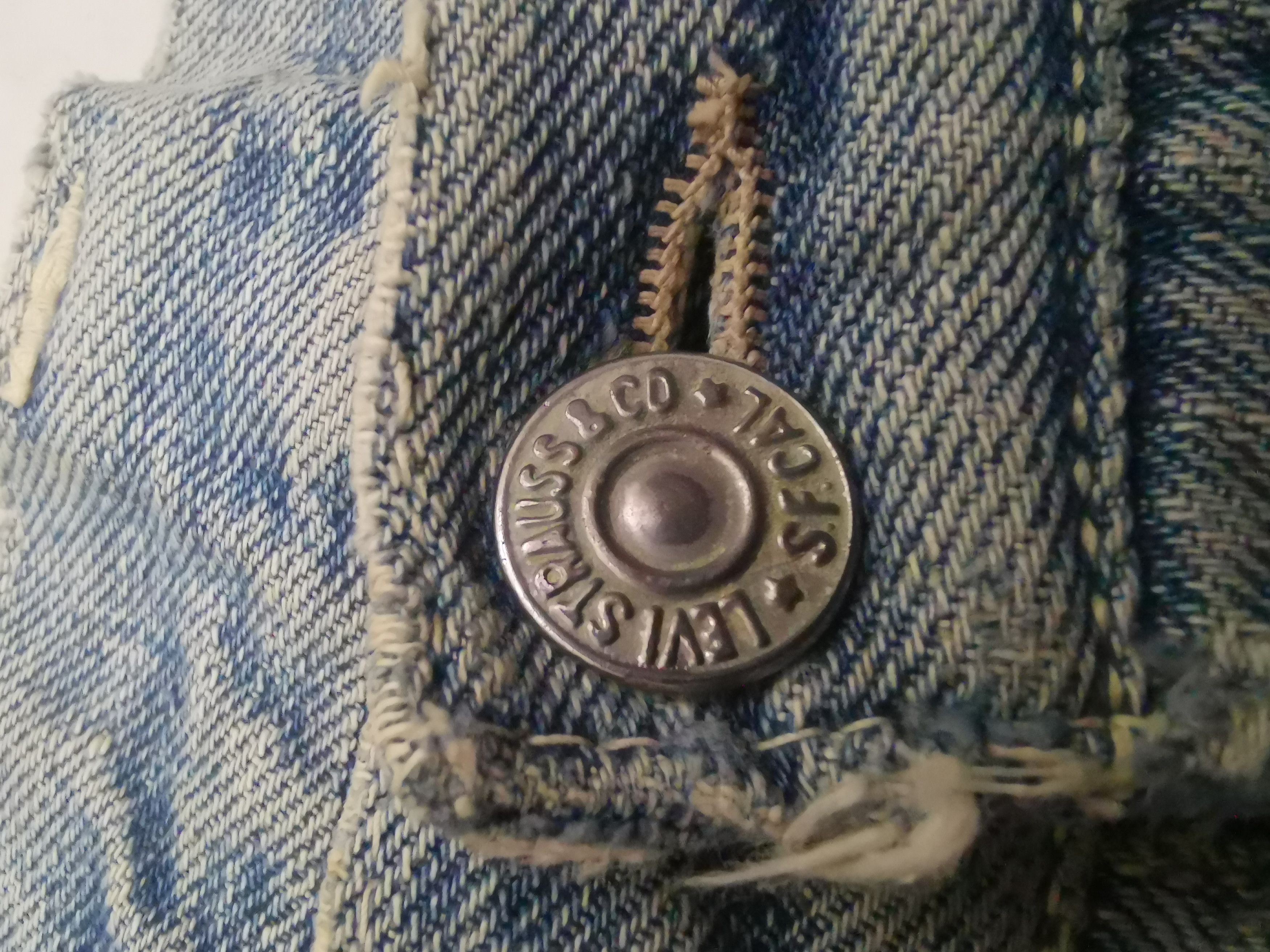 Levi's 50s Vtg Levis 501XX Stamped '... ' Button Hidden Rivets Size US 33 - 14 Thumbnail