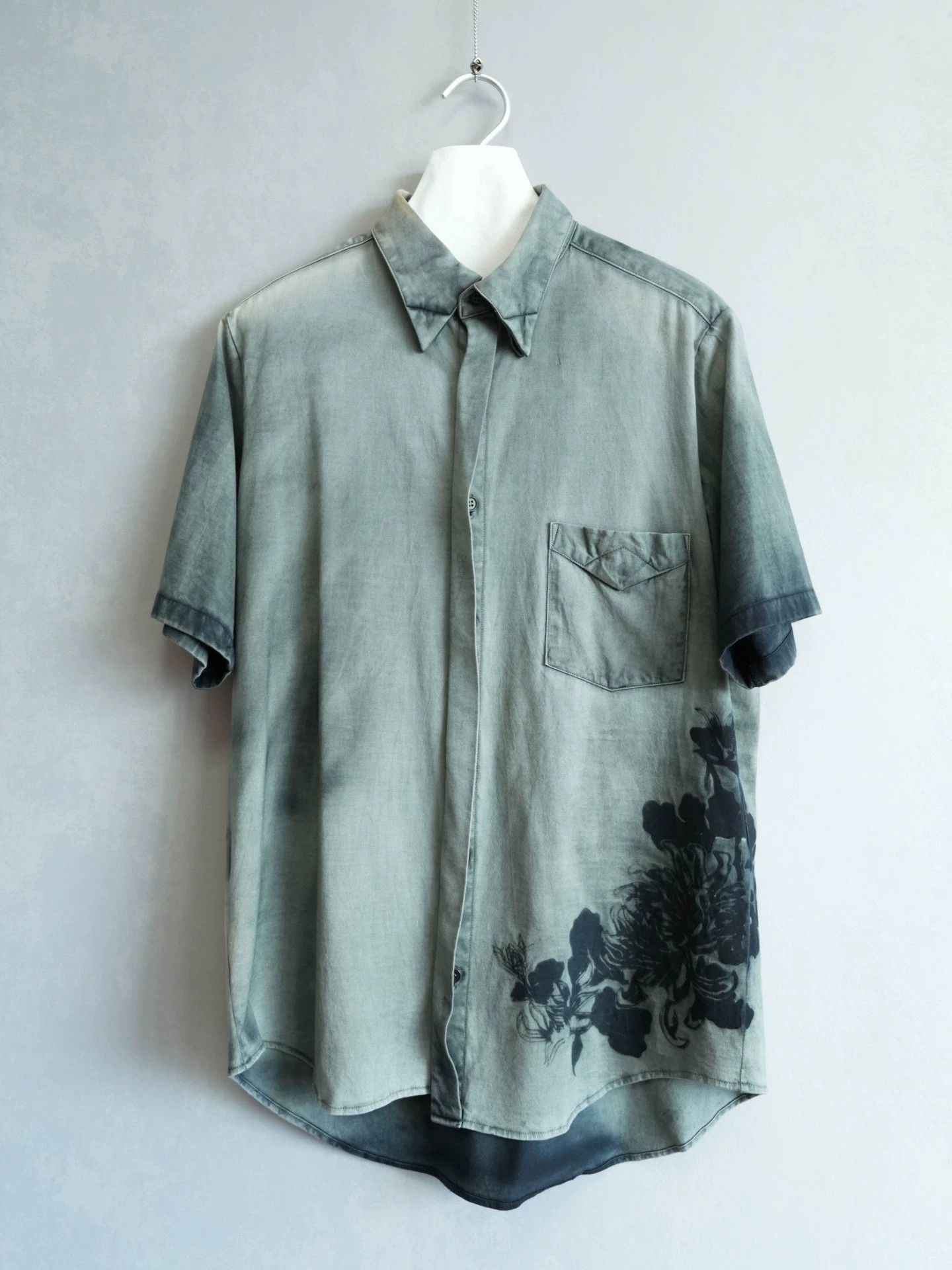 Yohji Yamamoto Yohji Yamamoto Y's Dye Floral Short Sleeve Shirt Size 4 Size US XL / EU 56 / 4 - 1 Thumbnail
