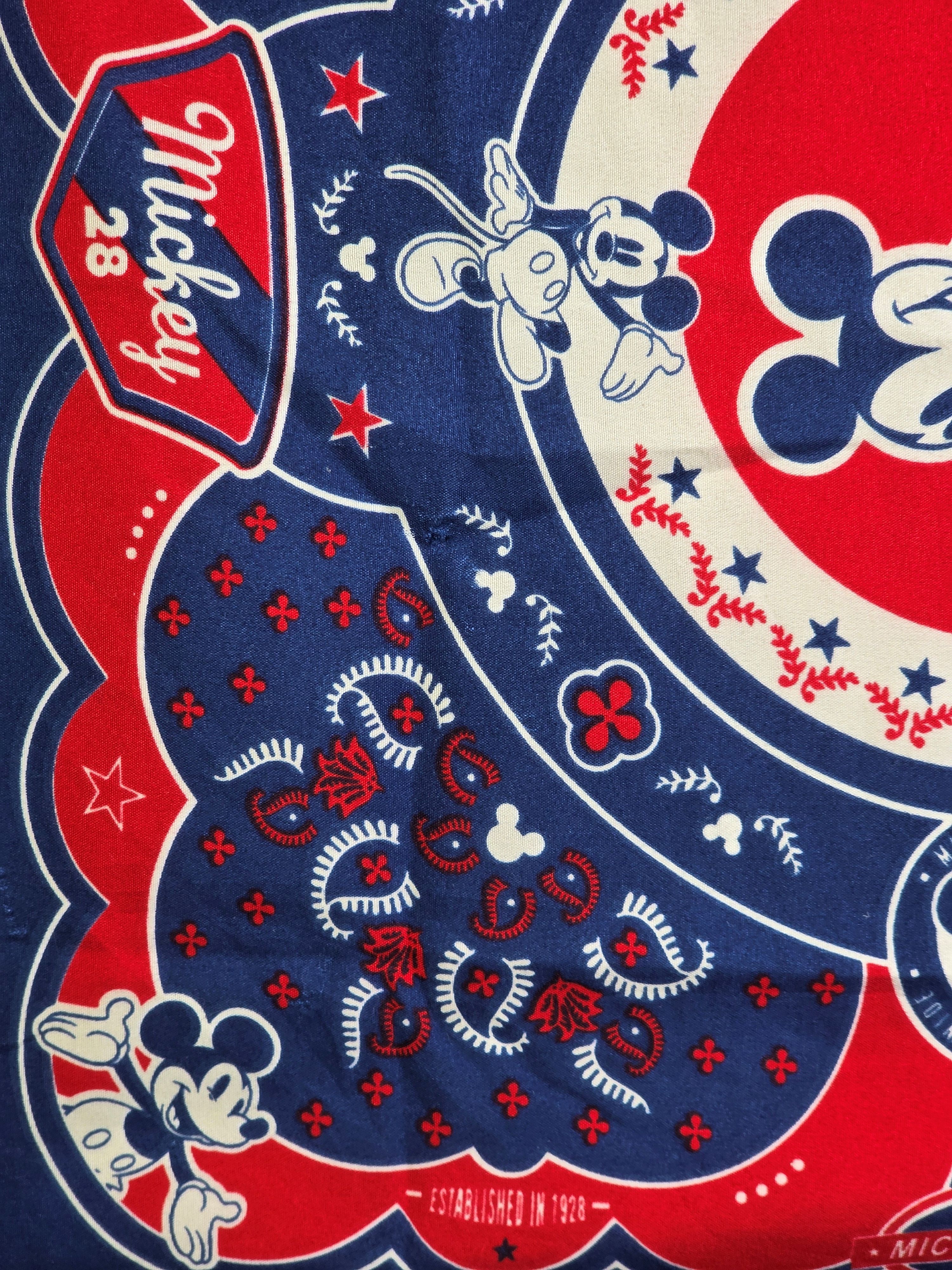 Disney Vintage Mickey Mouse Walt Disney Bandana Handkerchief Scarf Size ONE SIZE - 2 Thumbnail