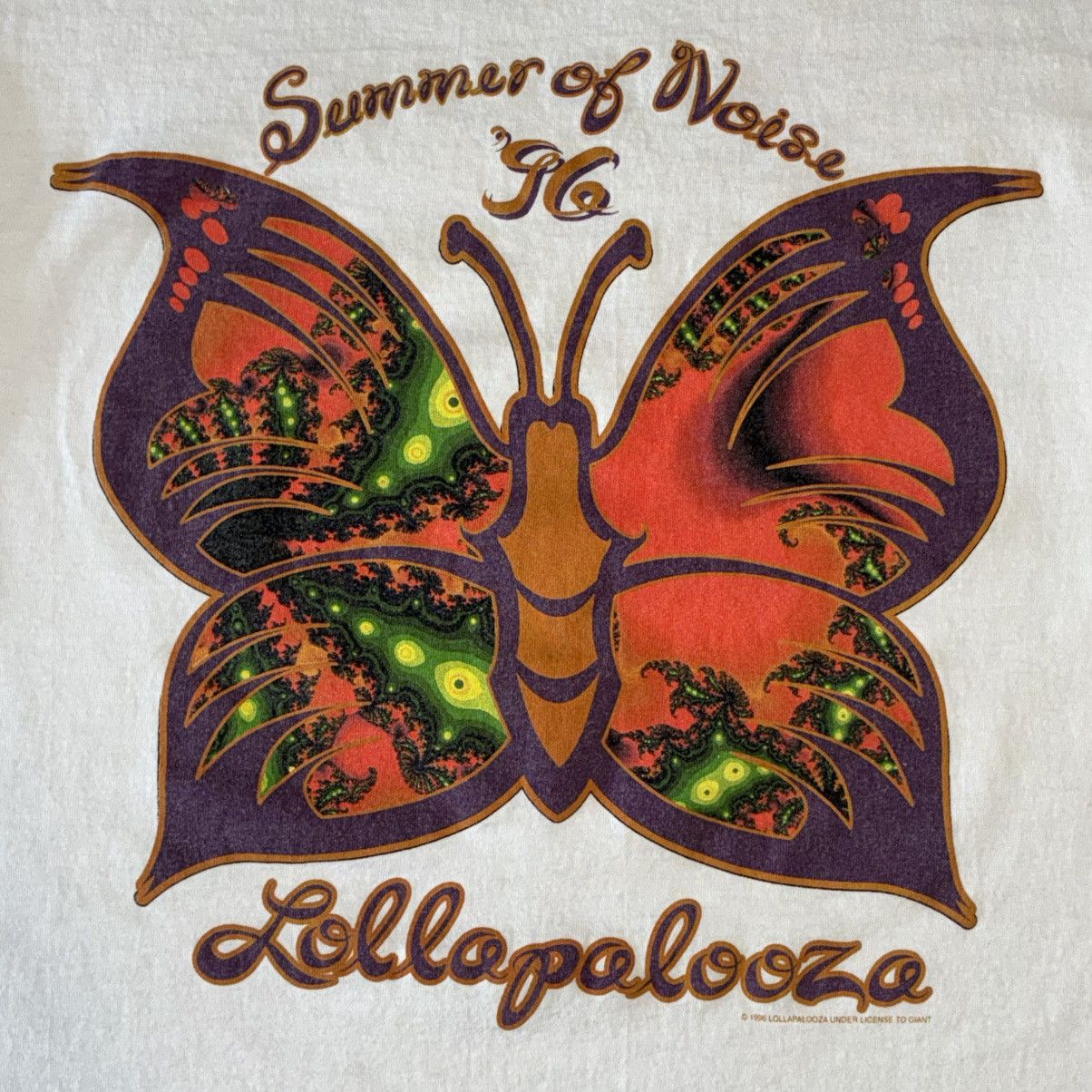 Giant 1996 Lollapalooza Fractal Butterfly Summer of Noise shirt Size US L / EU 52-54 / 3 - 2 Thumbnail