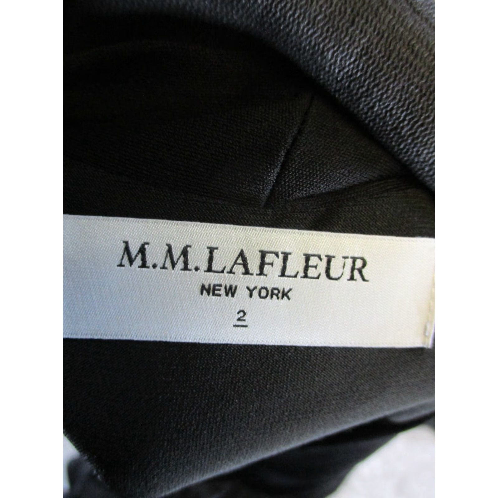 Vintage Wrap Mm. Lefleur New York Dress Womens 2 Black Wrap Blouson - Viscose Knee Length Long Sleeve V-Neck Pullover Solid Blouson Dress for Women Size XS / US 0-2 / IT 36-38 - 3 Thumbnail