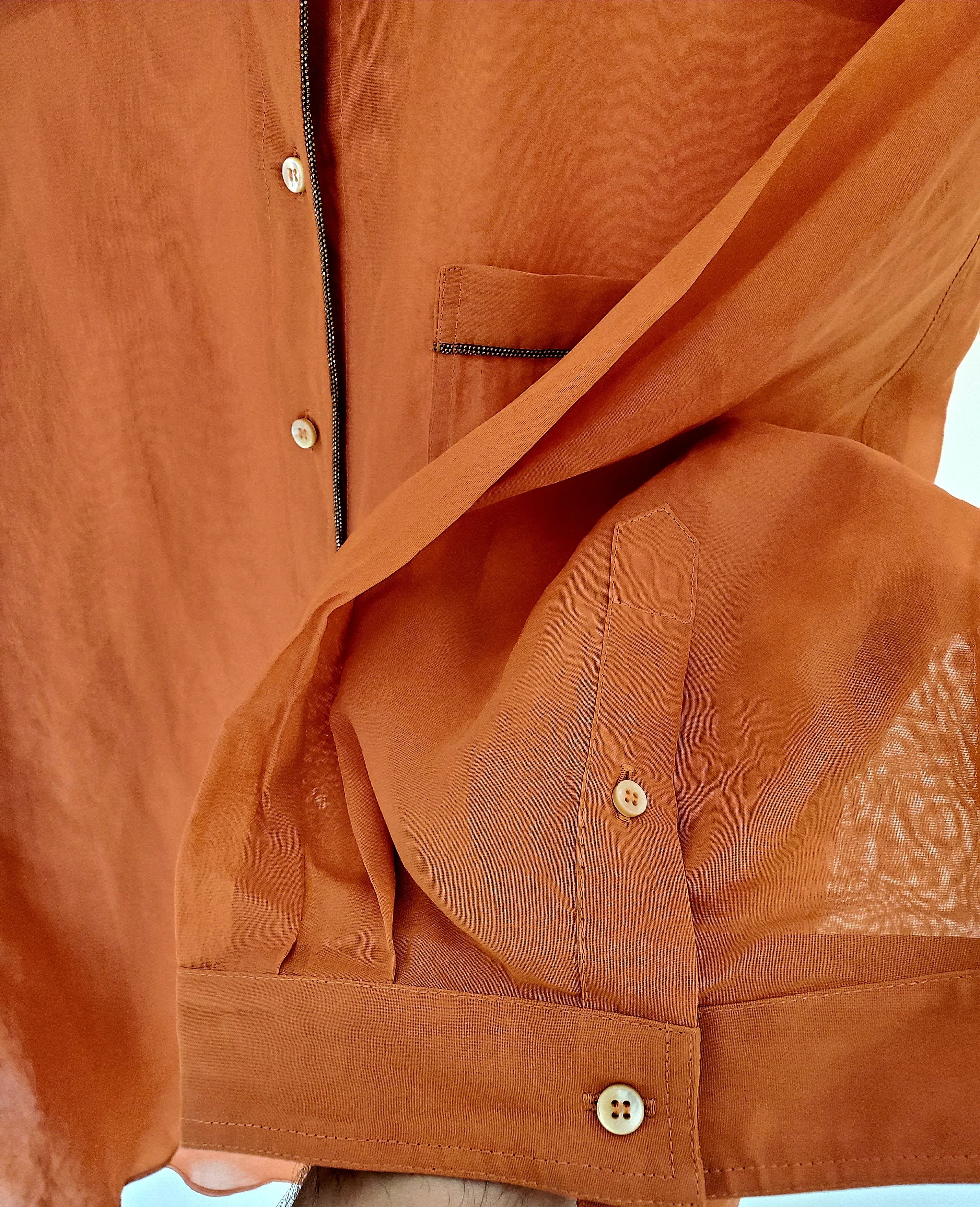 Brunello Cucinelli Brunello Cucinelli - Monili embellished cotton shirt perfect Size XL / US 12-14 / IT 48-50 - 5 Thumbnail