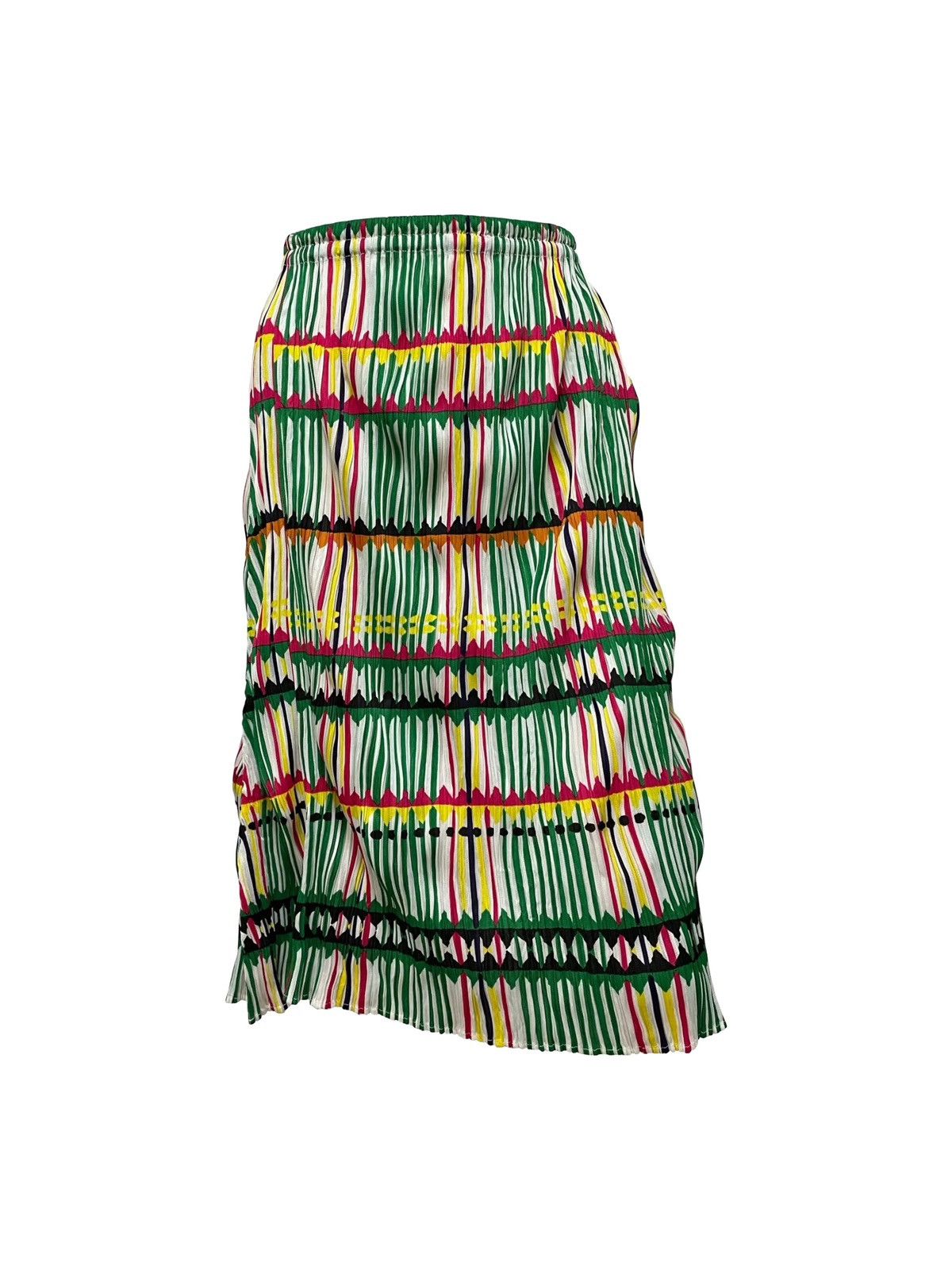 image of Issey Miyake Pleats Please Pleats Please S/s 2002 Pleated Checkered Midi Skirt in Green, Women's (S