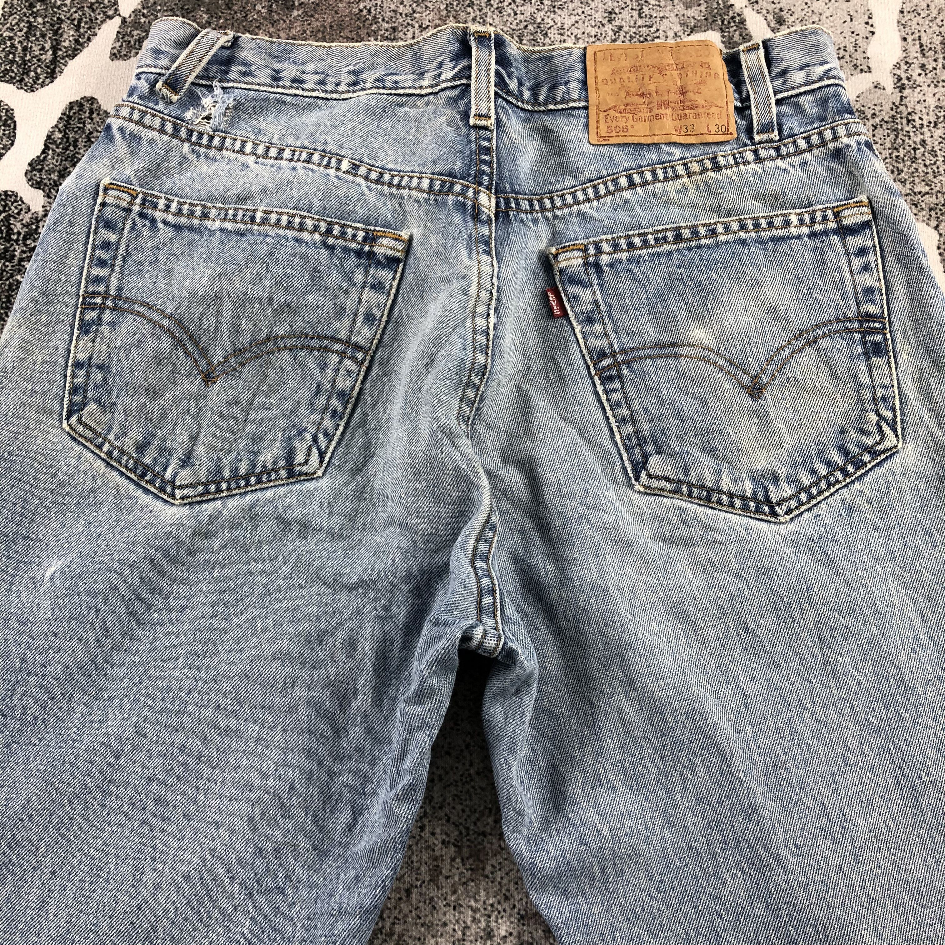 Levi's Vintage 90s Levis 505 Jeans Medium Wash Denim KJ983 Size US 32 / EU 48 - 4 Thumbnail