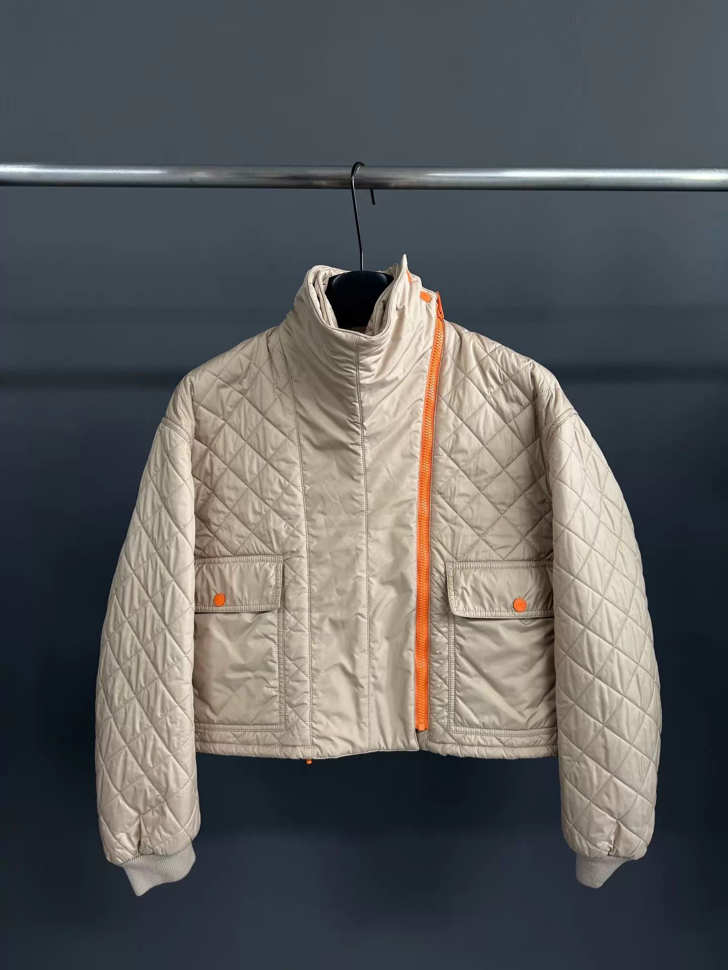 Hermes HERMES Khaki Quilted Puffer Jacket 36 Size XS / US 0-2 / IT 36-38 - 1 Thumbnail