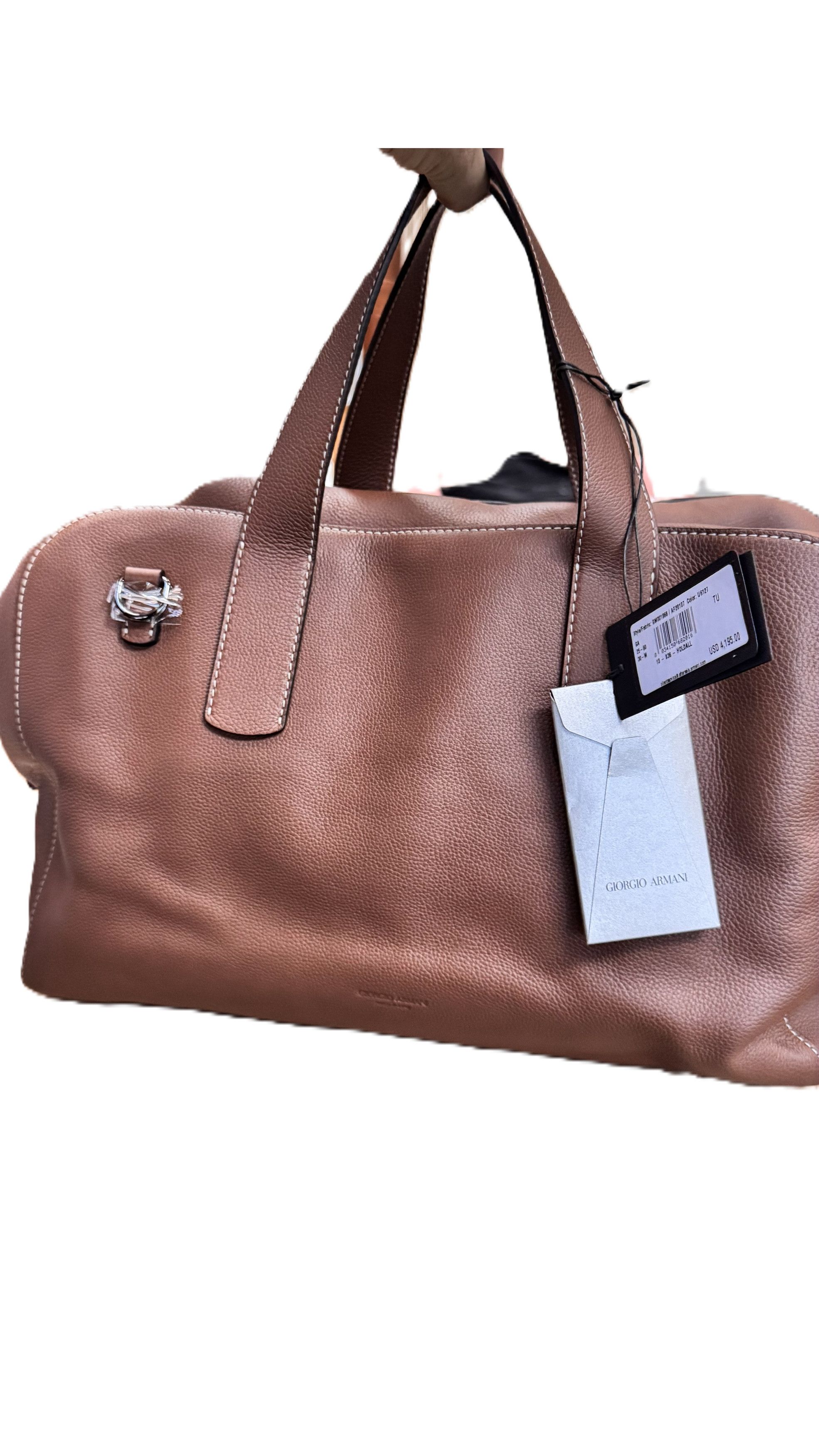 Giorgio Armani GIORGIO ARMANI Men Runway Full Grain Leather Handbag DUFEL Size ONE SIZE - 7 Thumbnail