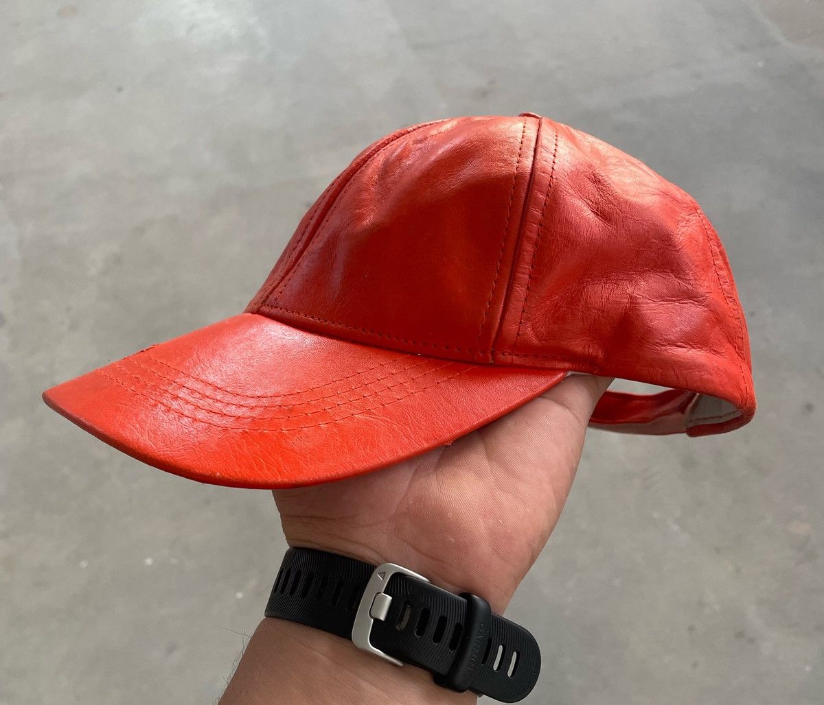 Genuine Leather × Vintage GENUINE LEATHER CAP MADE IN USA Size ONE SIZE - 4 Thumbnail