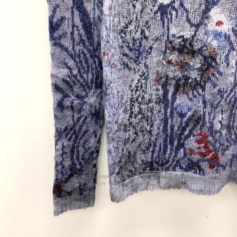 Dior Dior Blue floral inlaid cashmere round-neck long-sleeved s Size XS / US 0-2 / IT 36-38 - 4 Thumbnail