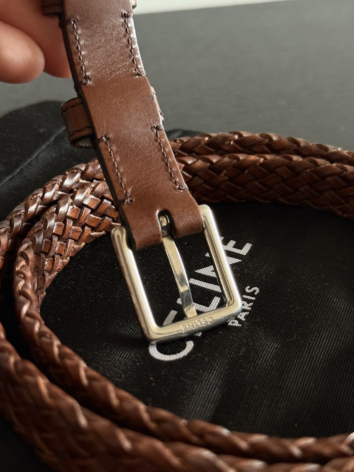 Celine SS20 Braided Leather Belt Size 28 - 3 Thumbnail
