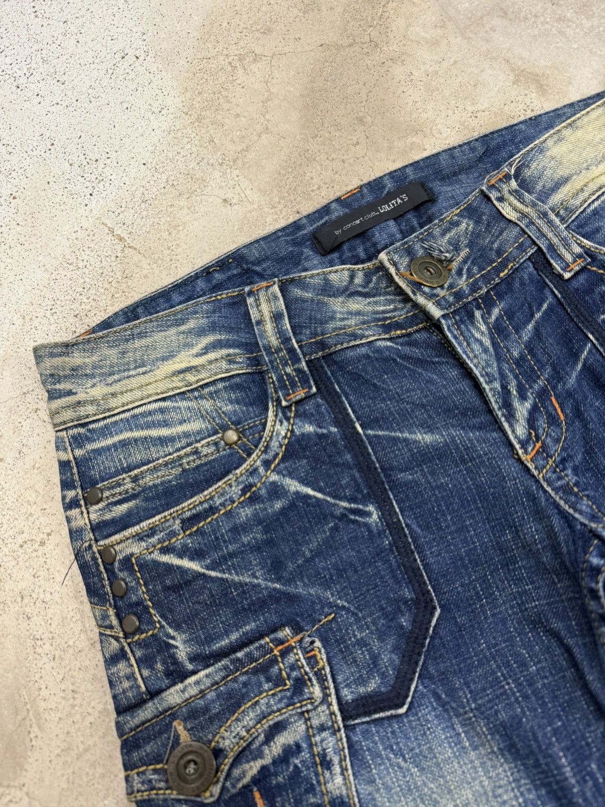 Hysteric Glamour Wide Leg Mudwash Thunder Whisker Distressed Denim Pants Size US 31 - 9 Thumbnail