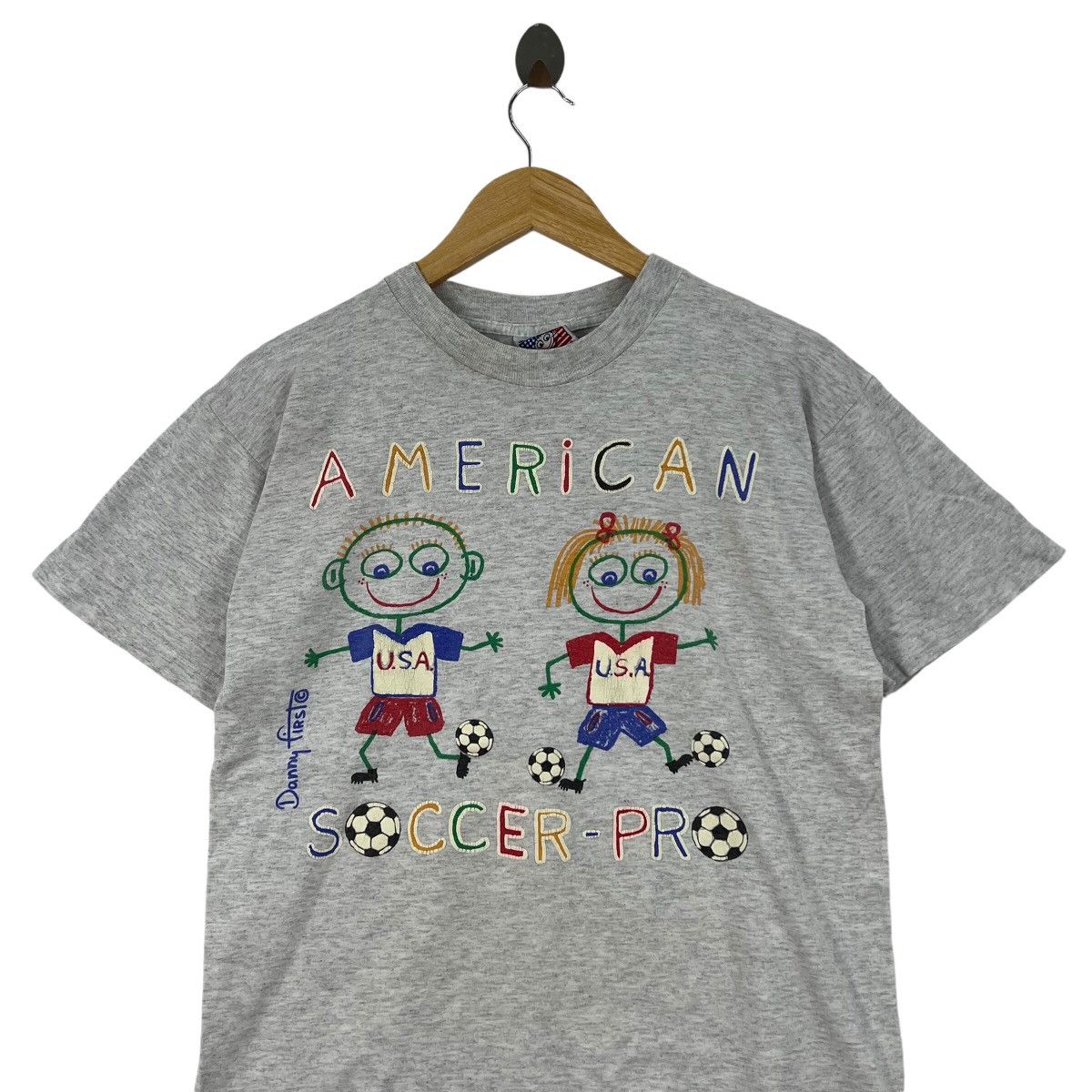 Vintage Vintage 90s DANNY FIRST USA American Soccer Pro T-Shirt Size US M / EU 48-50 / 2 - 2 Thumbnail