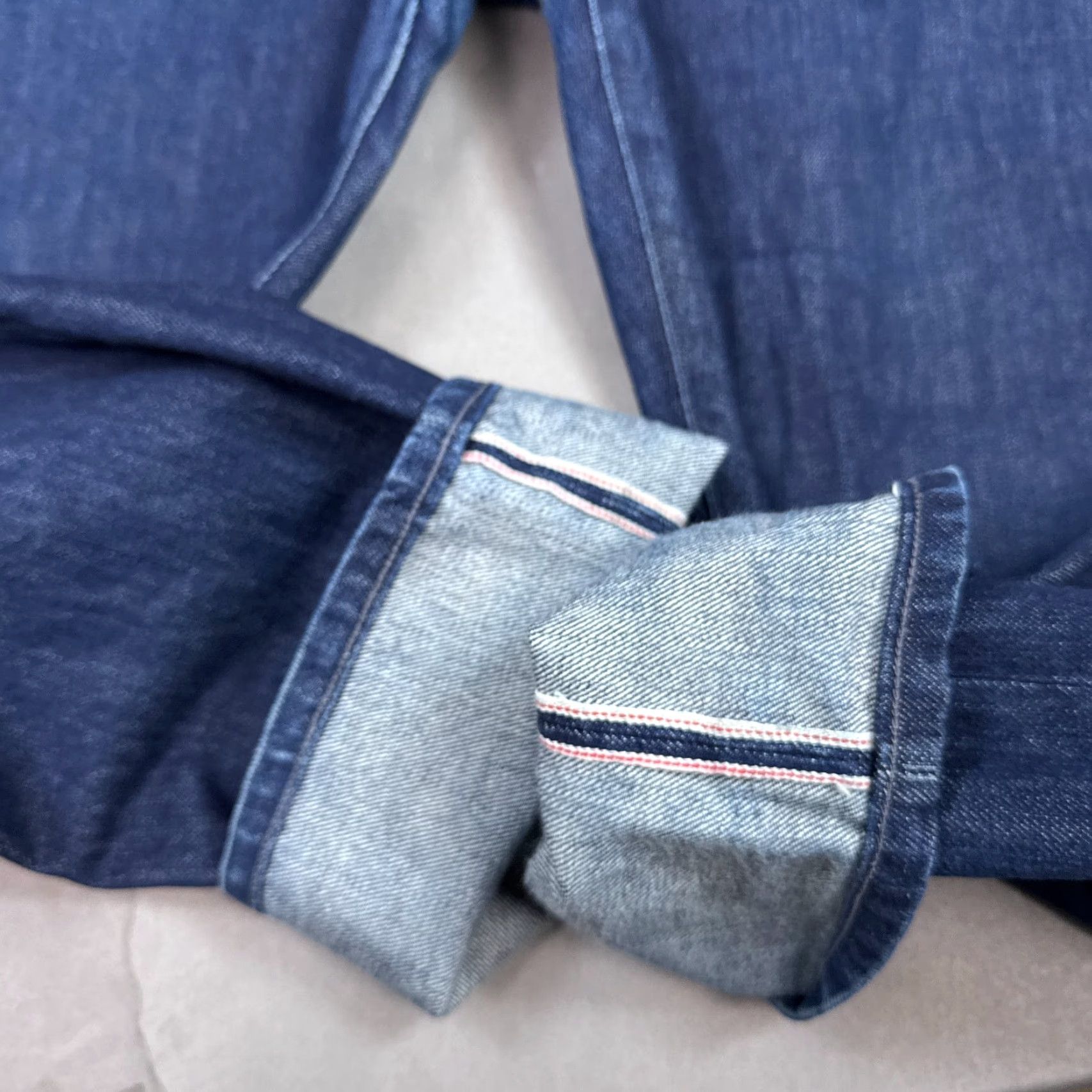 Levi's VINTAGE Levi's 3x1 Jeans Mens 34x34 Denim Dark Selvedge 5-Pocket Distressed 34 in Inseam Mens Regular Dark Wash Jeans Size US 34 / EU 50 - 4 Thumbnail