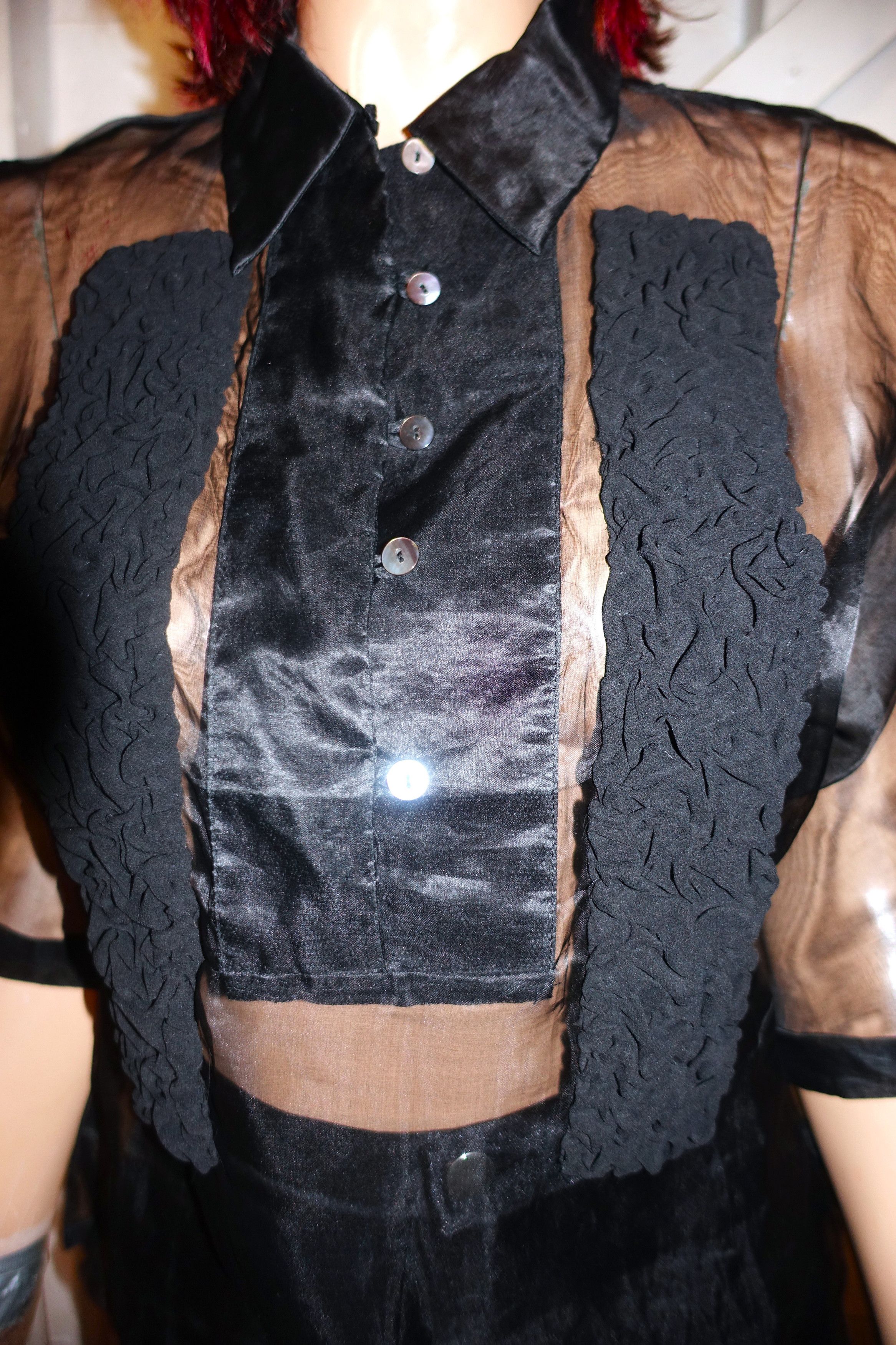 Other Cesar Gaupo Black Sheer Blouse M NWT Size M / US 6-8 / IT 42-44 - 2 Thumbnail