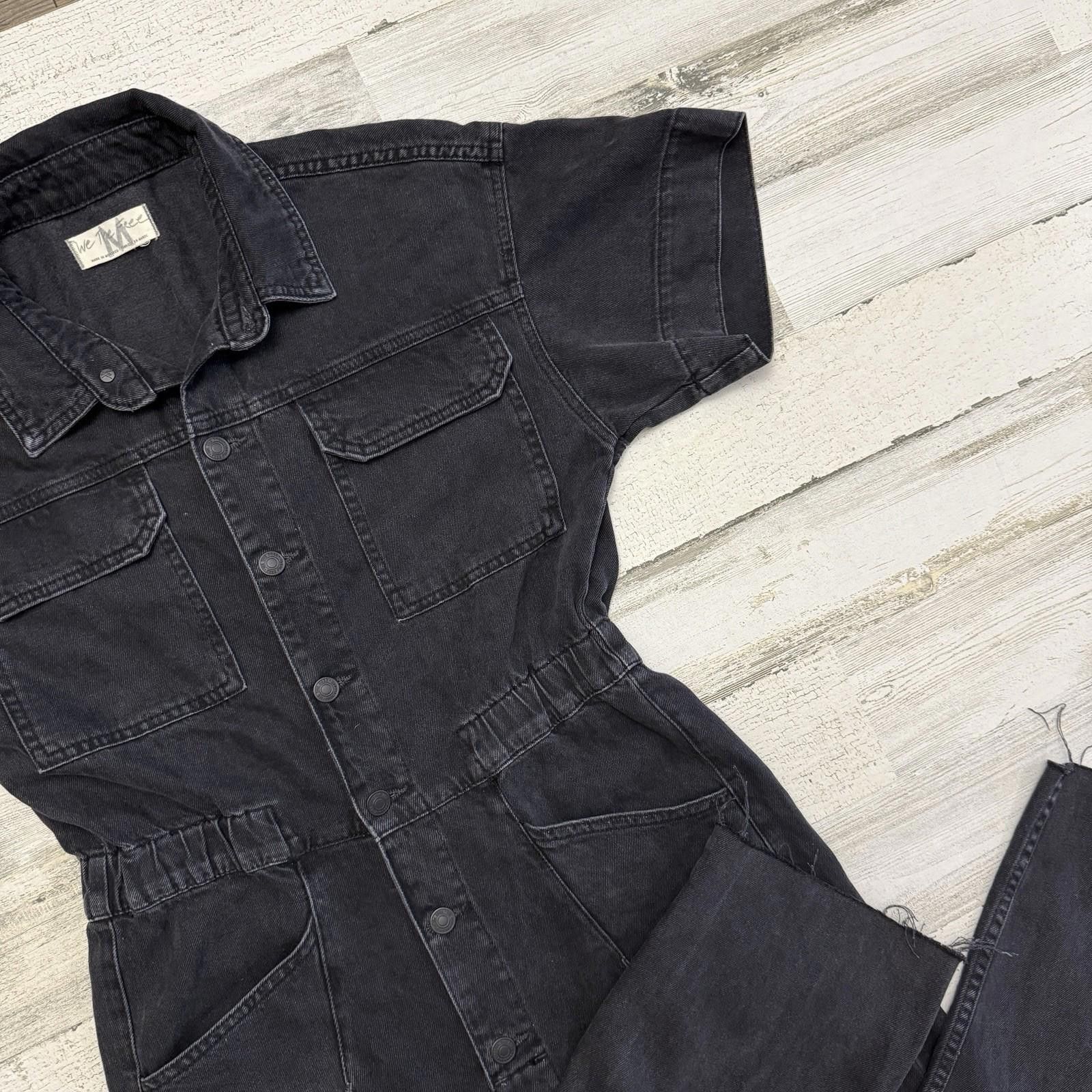 Designer We The Free Black Denim Overalls Medium Size 32" / US 10 / IT 46 - 3 Thumbnail