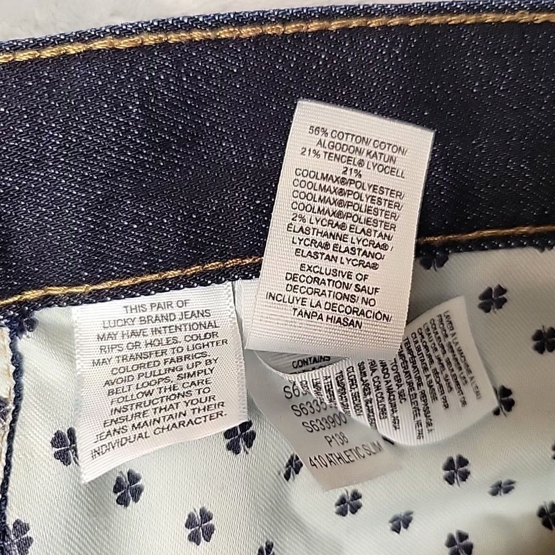 Lucky Brand Lucky Brand Jeans Mens 40x34 Blue Dark Wash Denim 410 Athletic Straight Leg Shirt? Size US 40 / EU 56 - 7 Thumbnail
