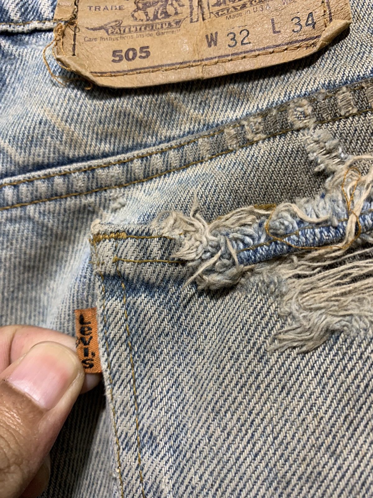 Levi's 🔥VTG LEVIS ORANGE TAB PATCHWORK&DISTRESSED JEANS Size US 30 / EU 46 - 11 Thumbnail