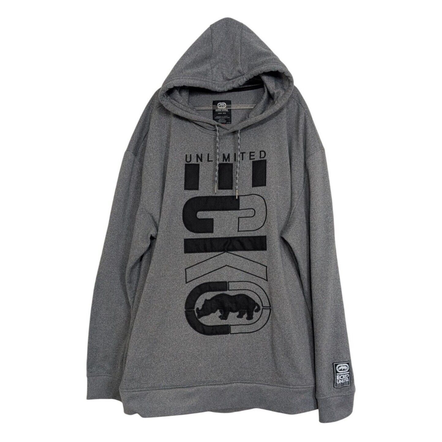Designer Y2K Ecko Unltd Embroidered Logo Hoodie Mens Size 4XL Gray Size 4XL / US 24-26 - 1 Thumbnail