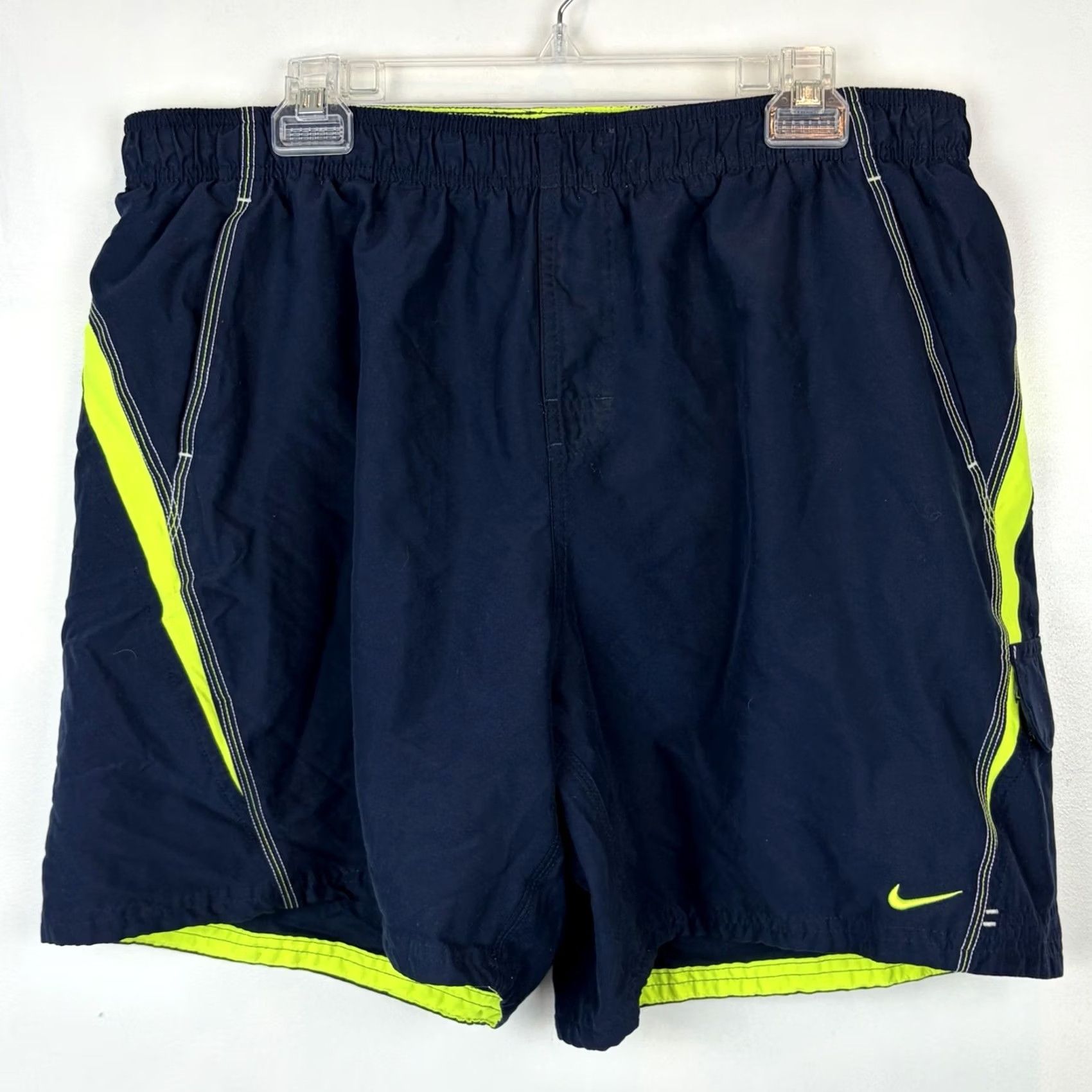 Nike Nike Swim Trunks Bottom XXL Navy Blue Lined Drawstring 90s Beach Mens Size ONE SIZE - 2 Thumbnail