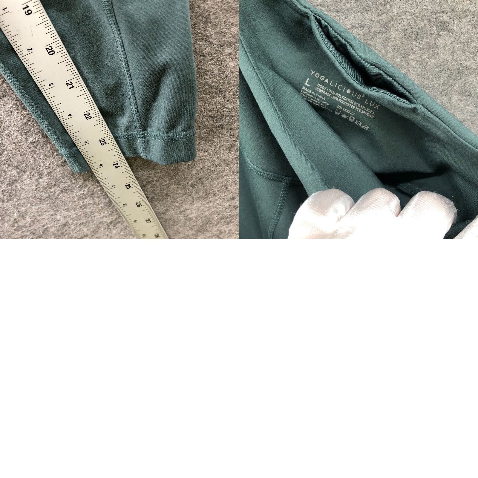 Vintage VINTAGE Yogalicious Lux Leggings Womens L Sage Green High Rise Active Yoga Gym Size 36" / US 14 / IT 50 - 8 Thumbnail