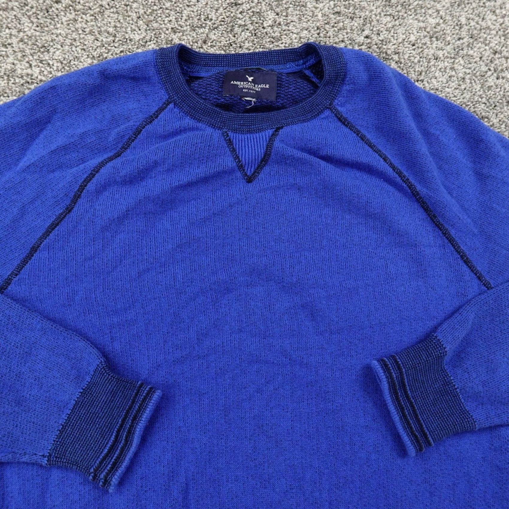 American Eagle Outfitters American Eagle Sweater Mens M Blue Pullover Crewneck Sweatshirt Preppy Casual Shirt Size US M / EU 48-50 / 2 - 2 Thumbnail