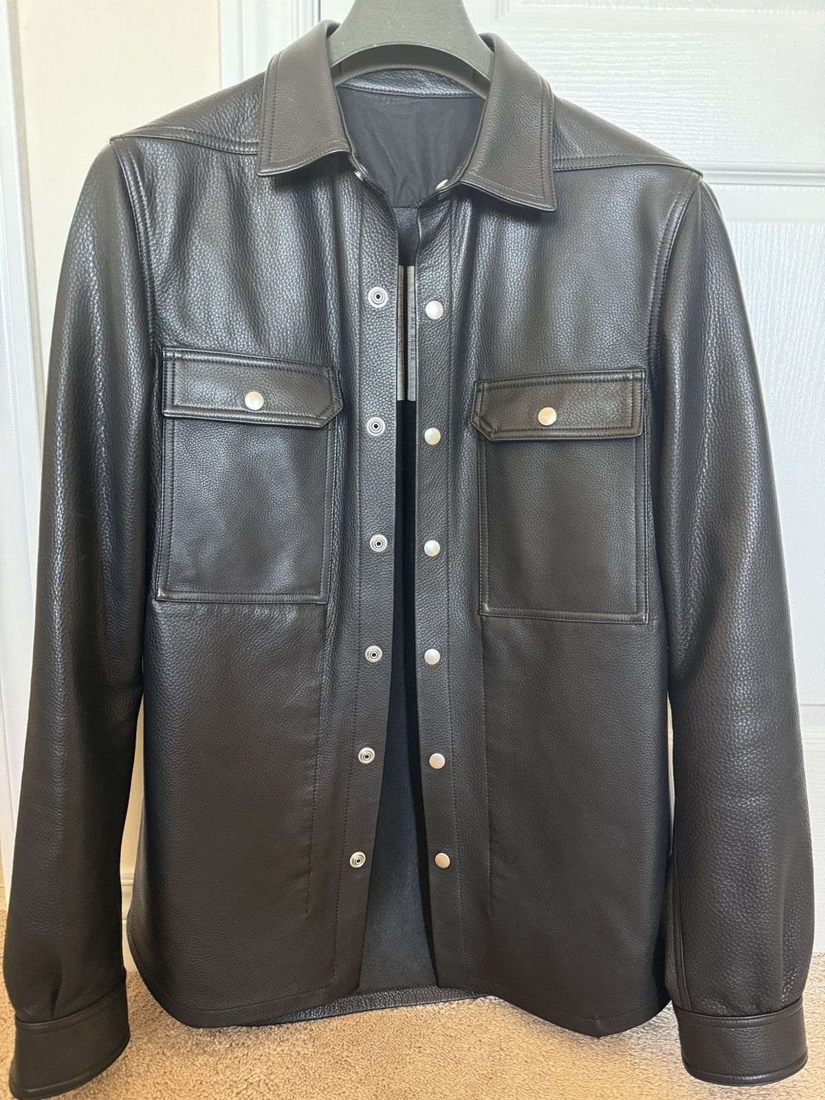 Rick Owens leather outer shirt 44 Sサイズ