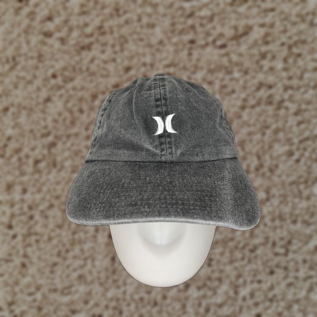 Hurley Hurley Hat Cap Snap Back Adult One Size Gray Denim Look 100% Cotton Skate Twill Size ONE SIZE - 1 Thumbnail