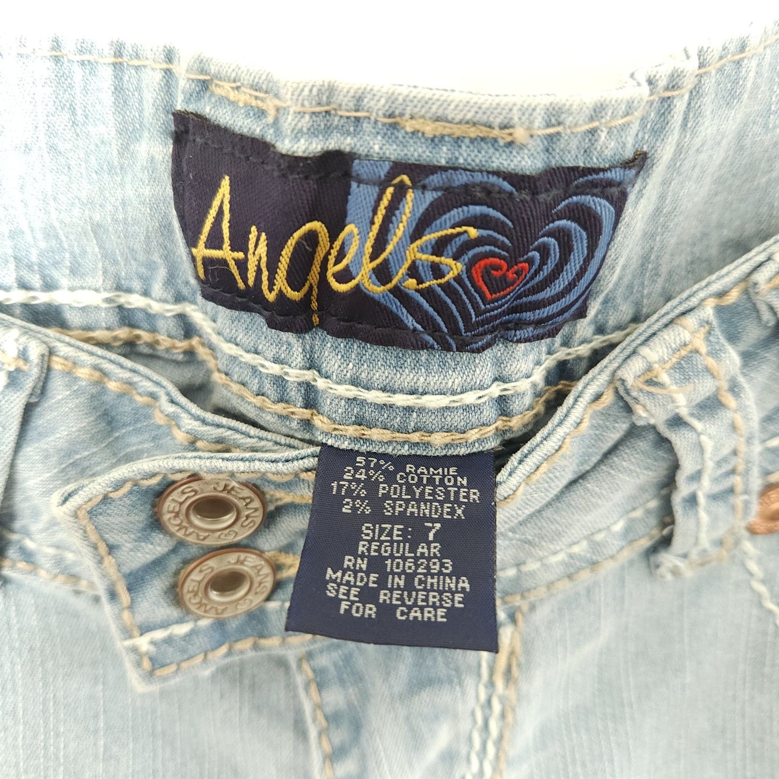 Other Y2K Deadstock Low Rise Flare Angels Light Wash Jeans 7 Size 30" / US 8 / IT 44 - 4 Thumbnail
