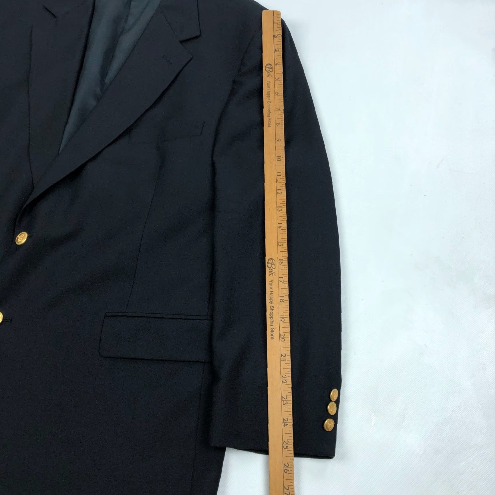 Brooks Brothers Brooks Brothers Blazer 48R Wool Navy Blue Gold Button Jacket Coat Solid Notch Lapel Regular Fit Mens Jacket Size 48R - 7 Thumbnail