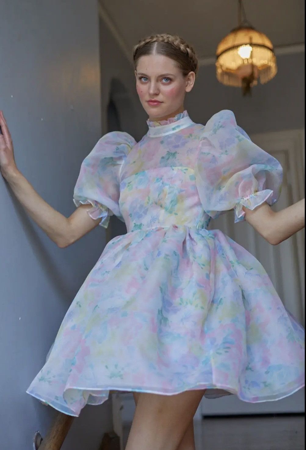 green emerald velvet dress Selkie The Unicorn Defends Himself Paper Cotton Midi Dress for Women, XXS main image 0
