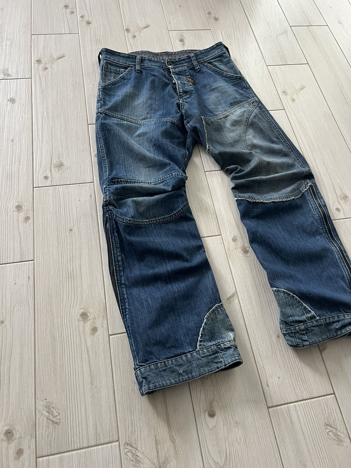 G-Star G Star Raw Vintage Mens Denim Pants Double Knee Patchwork 32 Size US 32 / EU 48 - 7 Thumbnail
