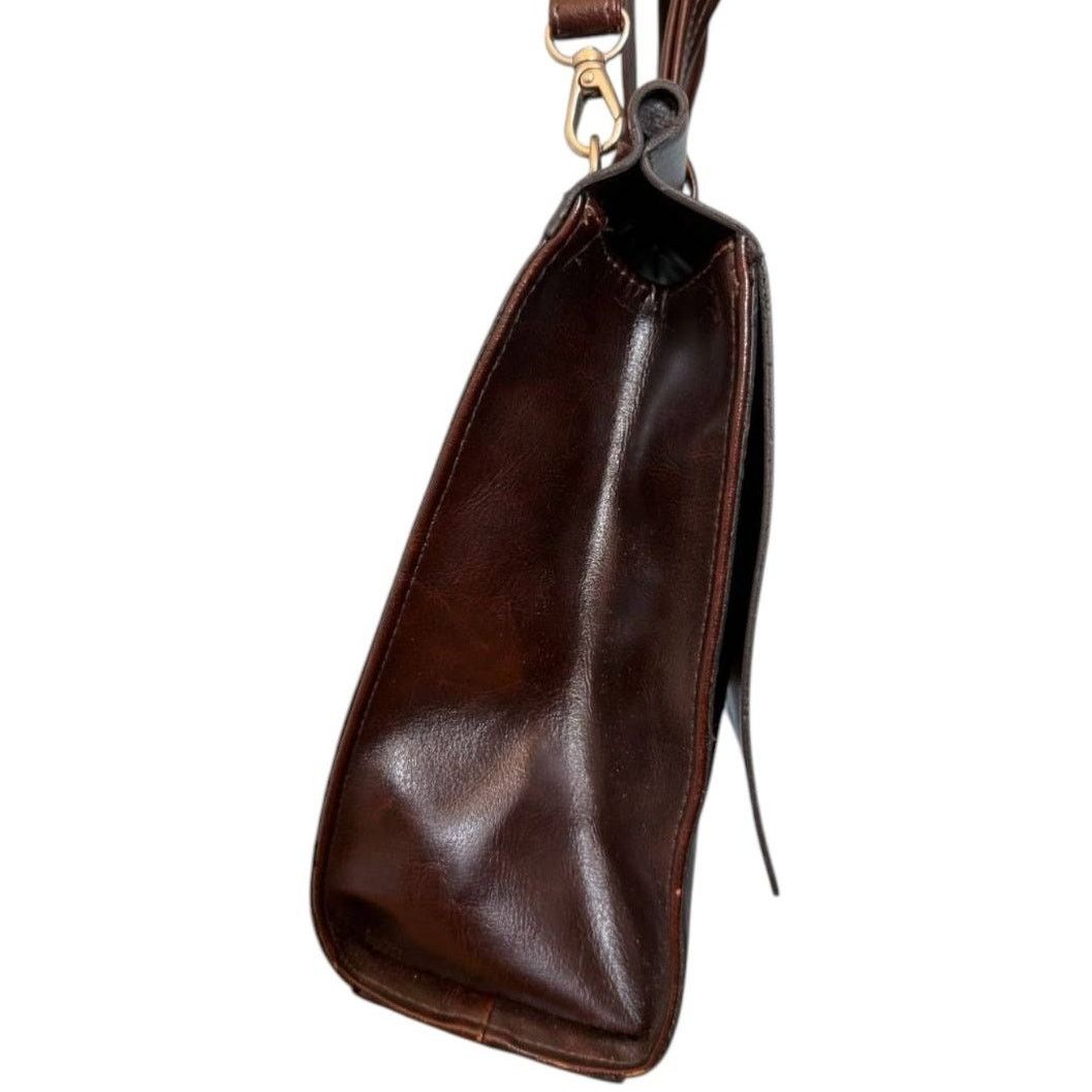 NBDN Nobrandedon Rina Rich Brown Leather Satchel Bag Purse Size ONE SIZE - 4 Thumbnail