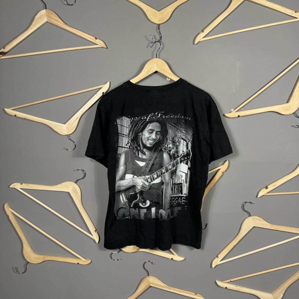 Band Tees × Bob Marley × Vintage Vintage 90s Bob Marley Songs of Freedom Reggae One Love Tee Size US M / EU 48-50 / 2 - 2 Thumbnail