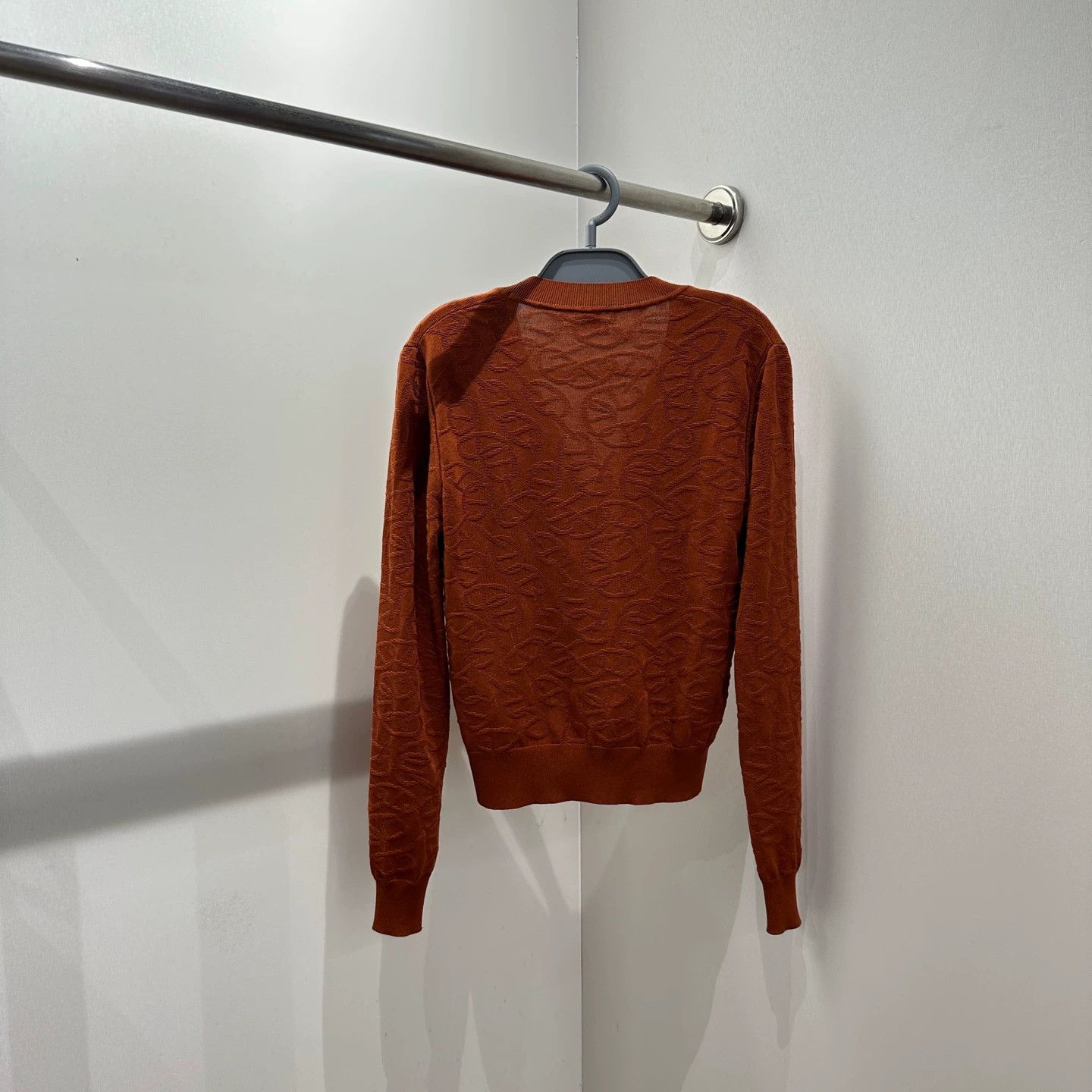 Hermes Hermes mar326 allover pig-nose print knit cardigan 34 silk Size XS / US 0-2 / IT 36-38 - 2 Thumbnail