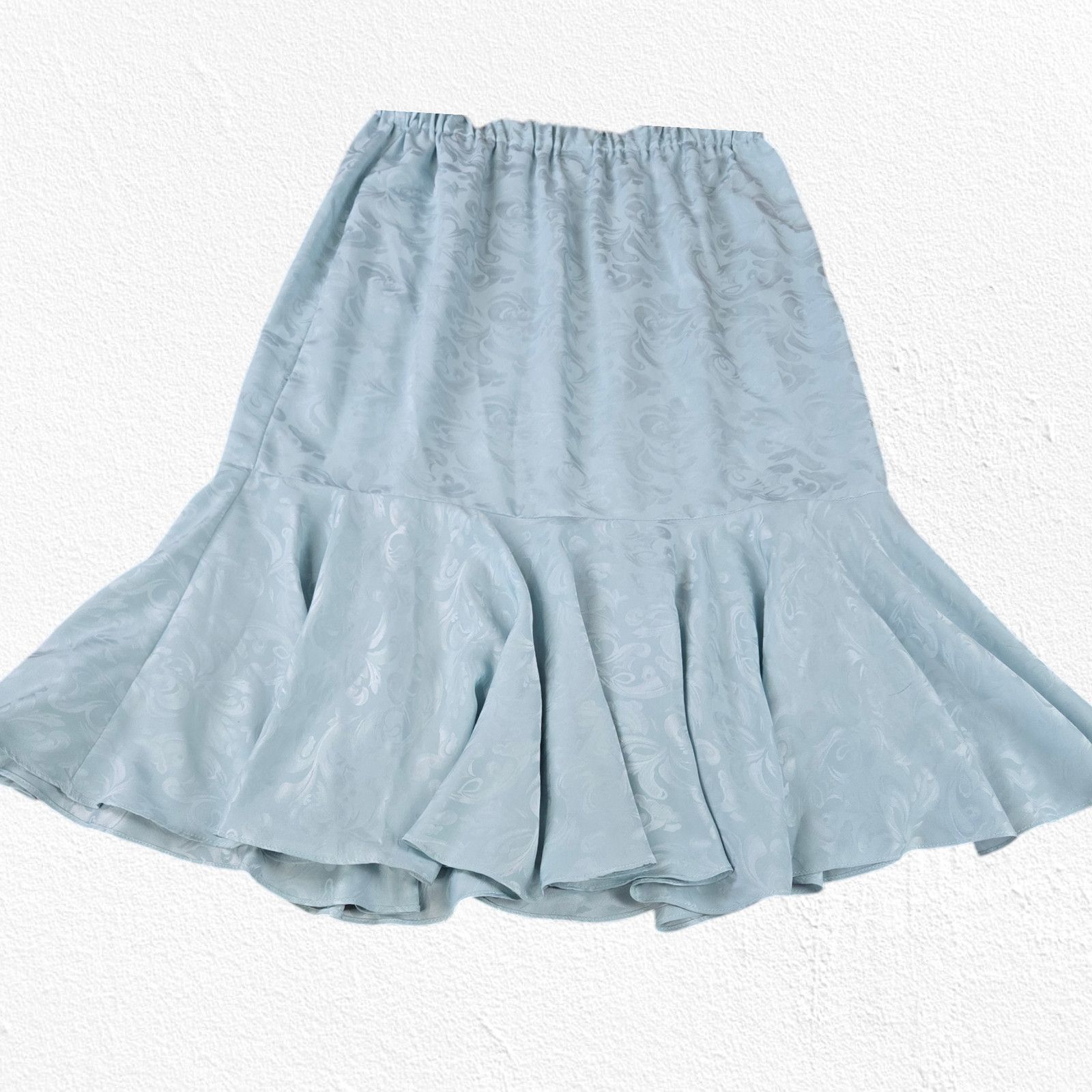 Vintage Vintage Light Blue Floral Jacquard Blouse Skirt Set Size 8 Size 30" / US 8 / IT 44 - 15 Thumbnail