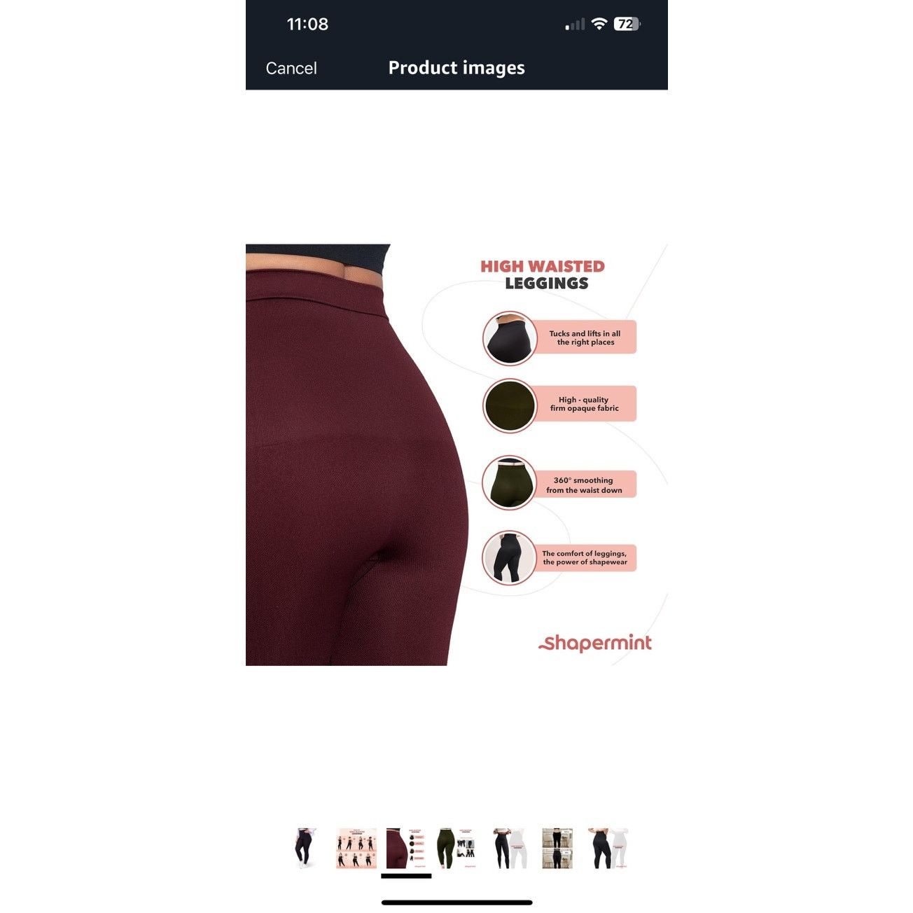 Unknown London Shapermint-Empetua high waisted Black shaping legging 3XL Size ONE SIZE - 3 Thumbnail