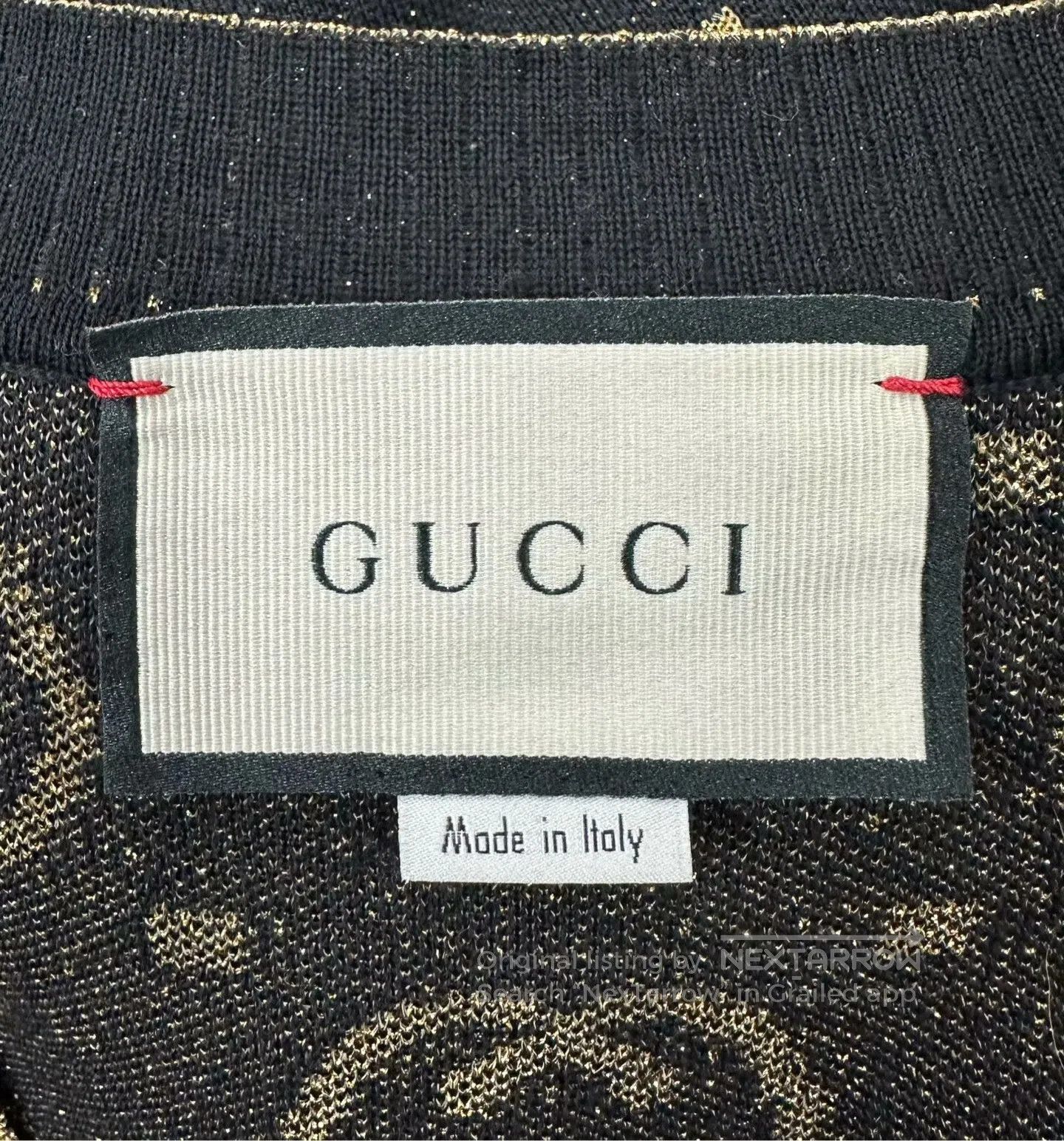 Gucci Guicci Black Gold Double G Logo Knit Cardigan Jacket| Size US XS / EU 42 / 0 - 3 Thumbnail