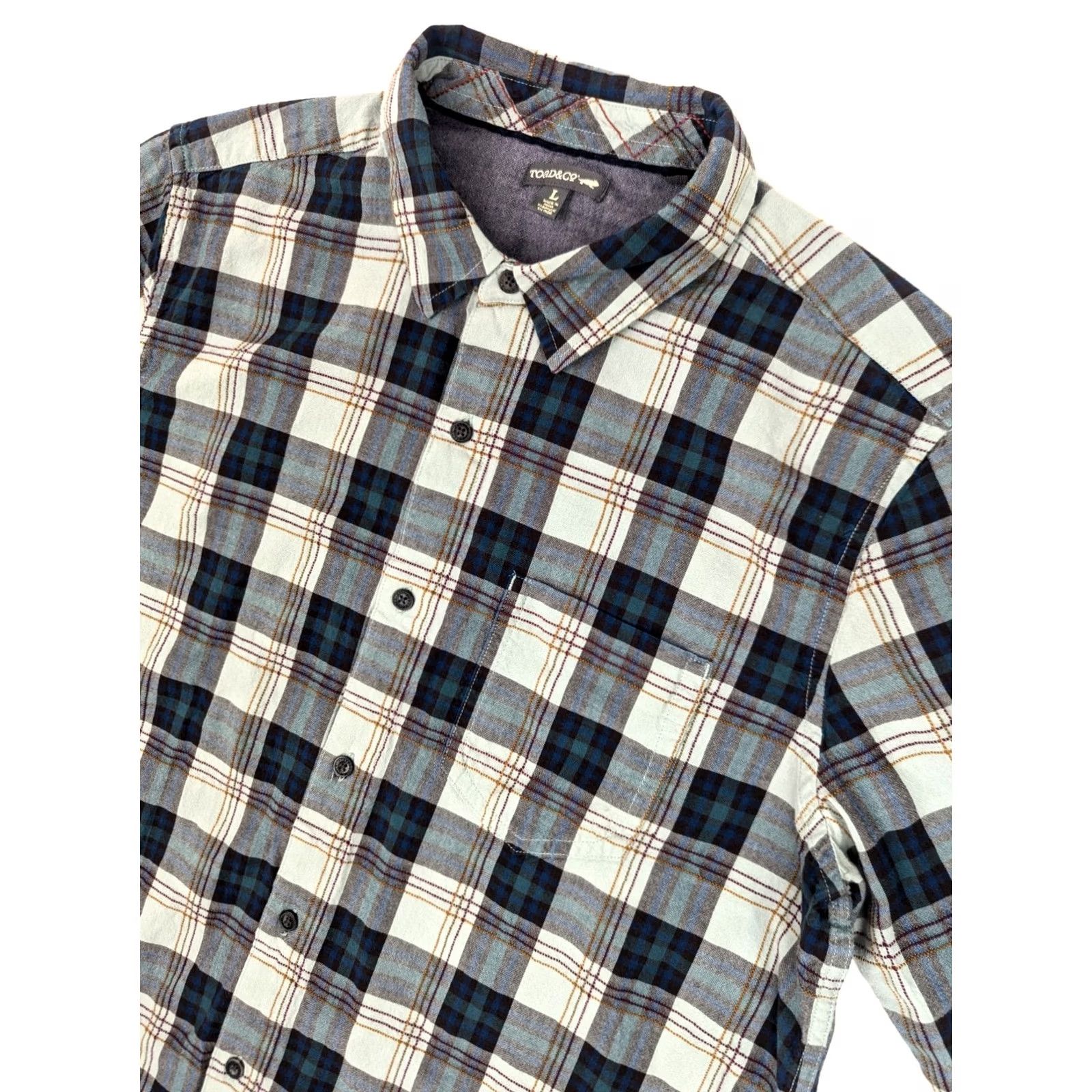Toad&Co Toad & Co Airscape Organic Cotton Blue Plaid Flannagan Shirt Men L Long Sleeve Size US L / EU 52-54 / 3 - 2 Thumbnail