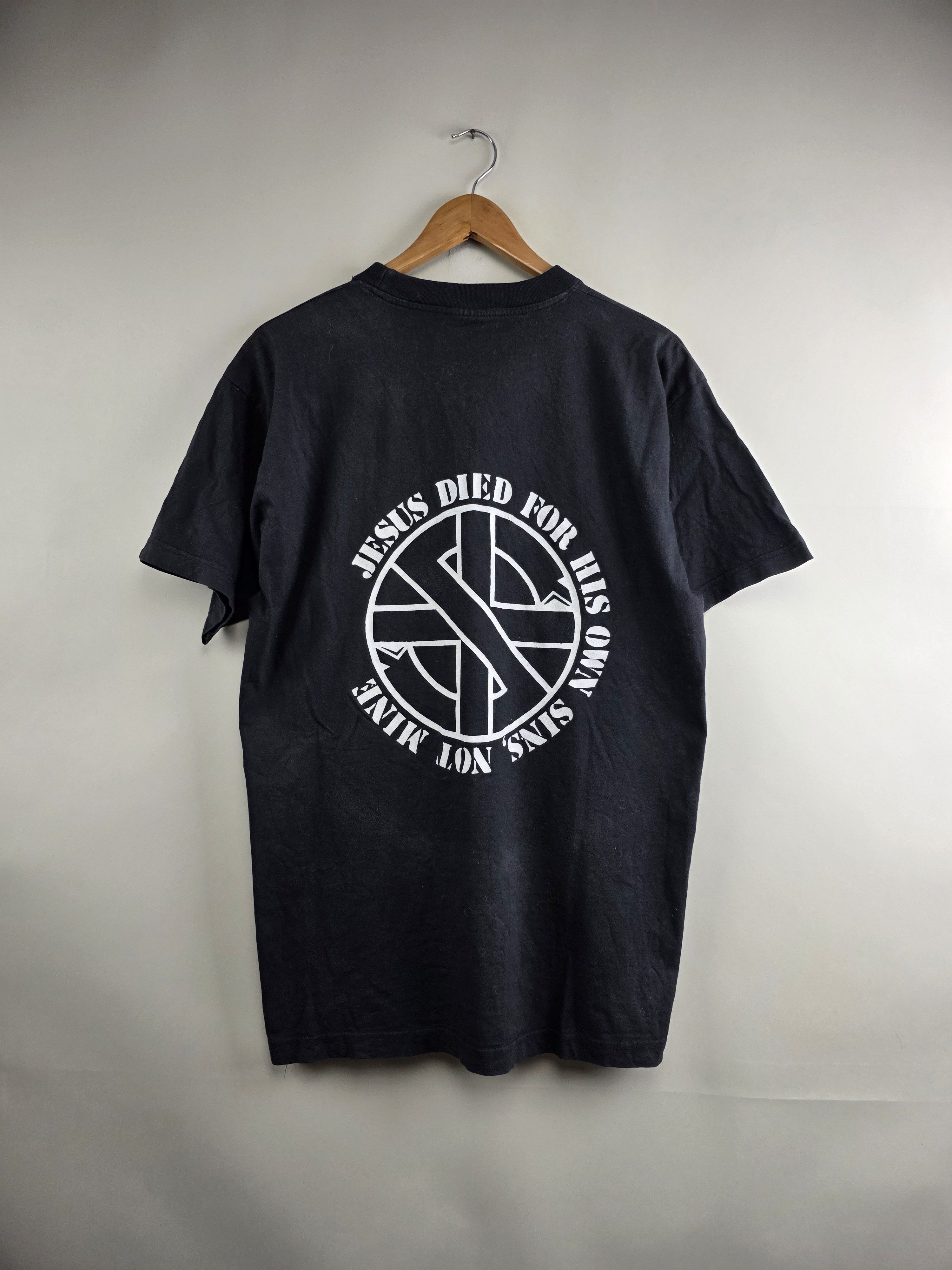 Band Tees × Vintage 90s Crass Jesus died for his own sins Punk tee L 21" 30" Size US L / EU 52-54 / 3 - 4 Thumbnail